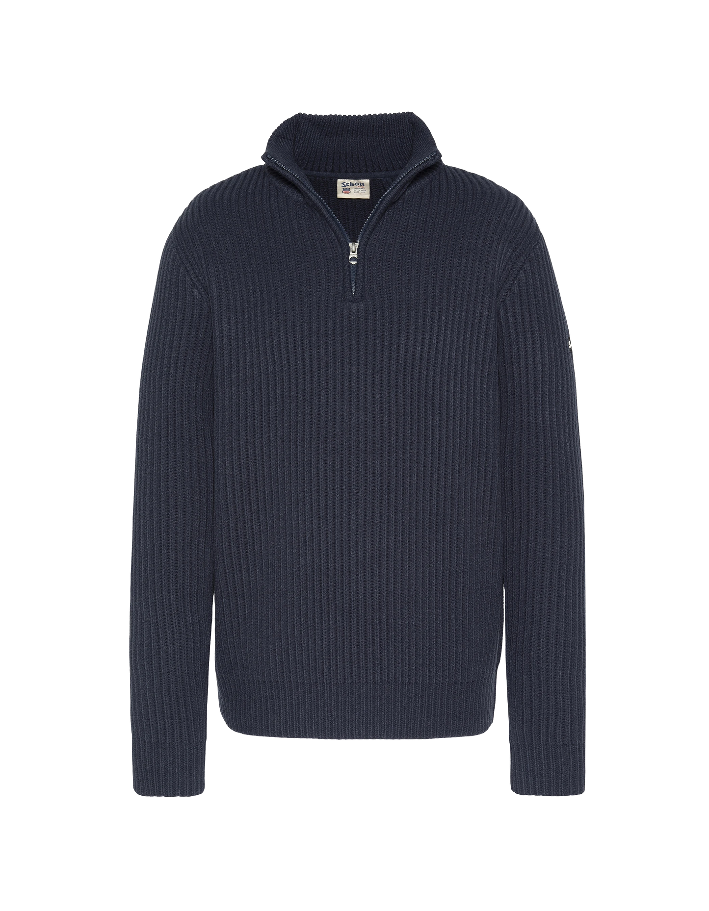 Pull camionneur bleu marine, maille côtelé