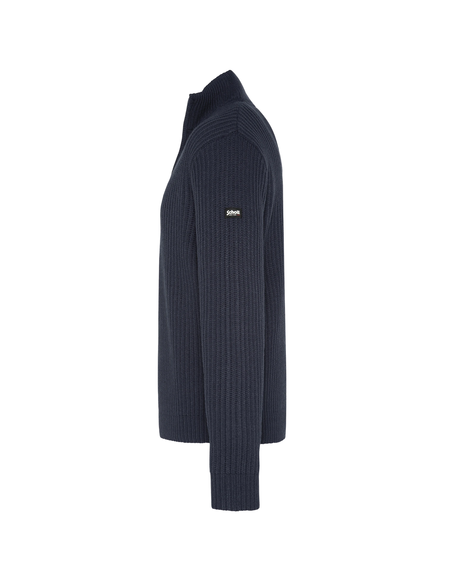 Pull camionneur bleu marine, maille côtelé