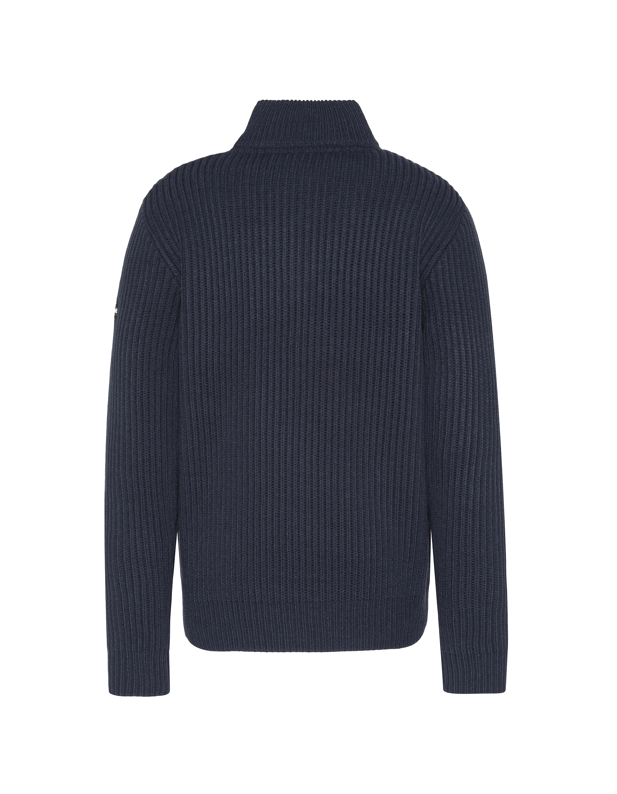 Pull camionneur bleu marine, maille côtelé-2