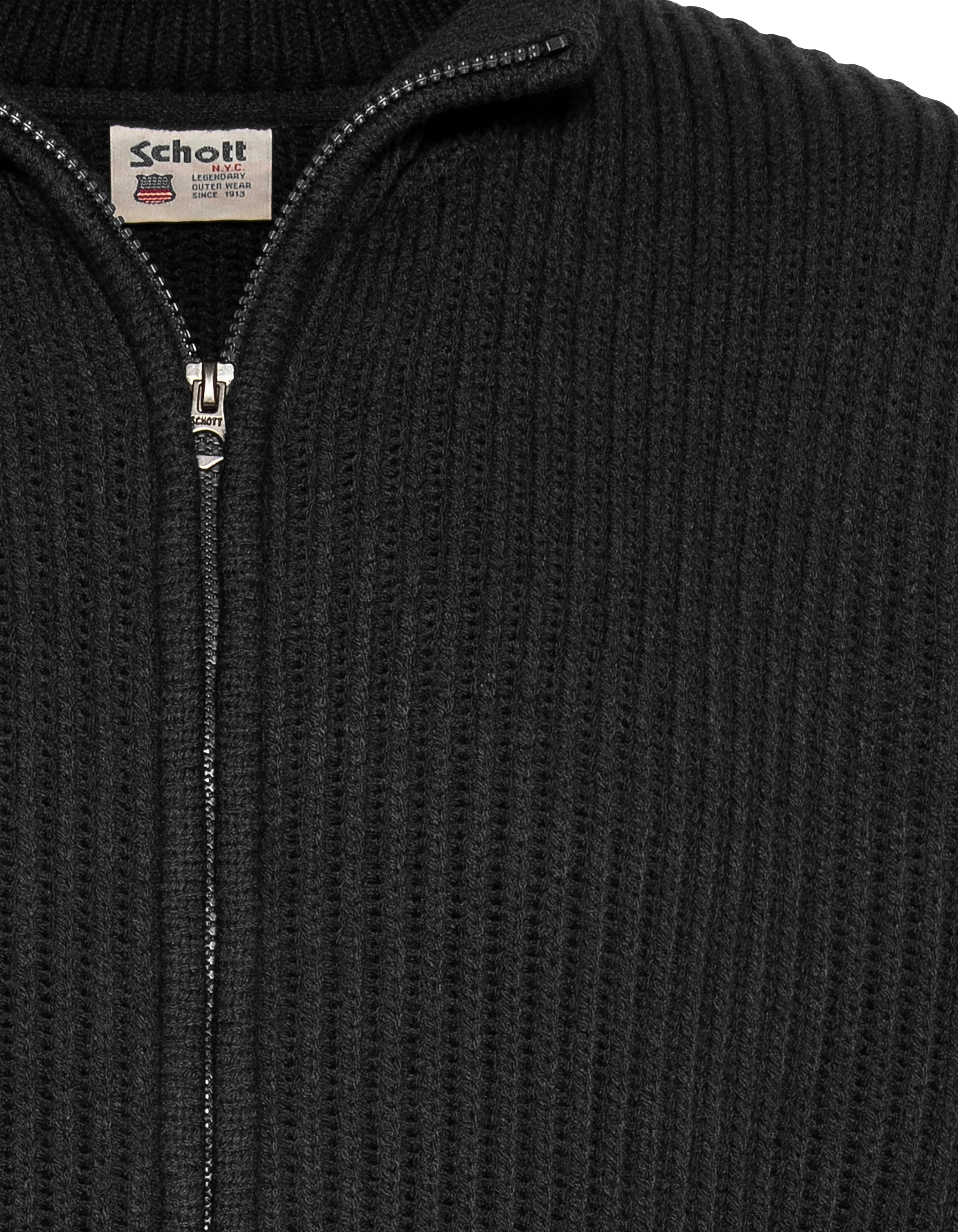 Schwarzes Reißverschluss, geripptes Netz-4