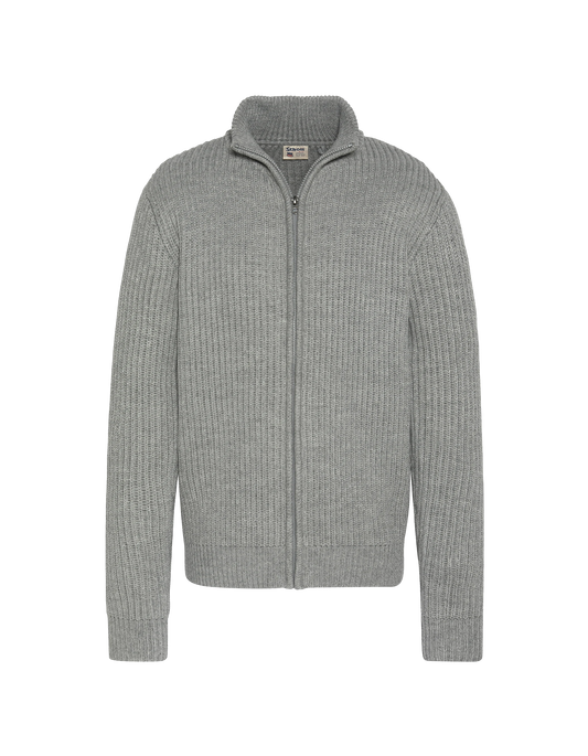 Giubbotto zippato grigio cinese, mesh a coste