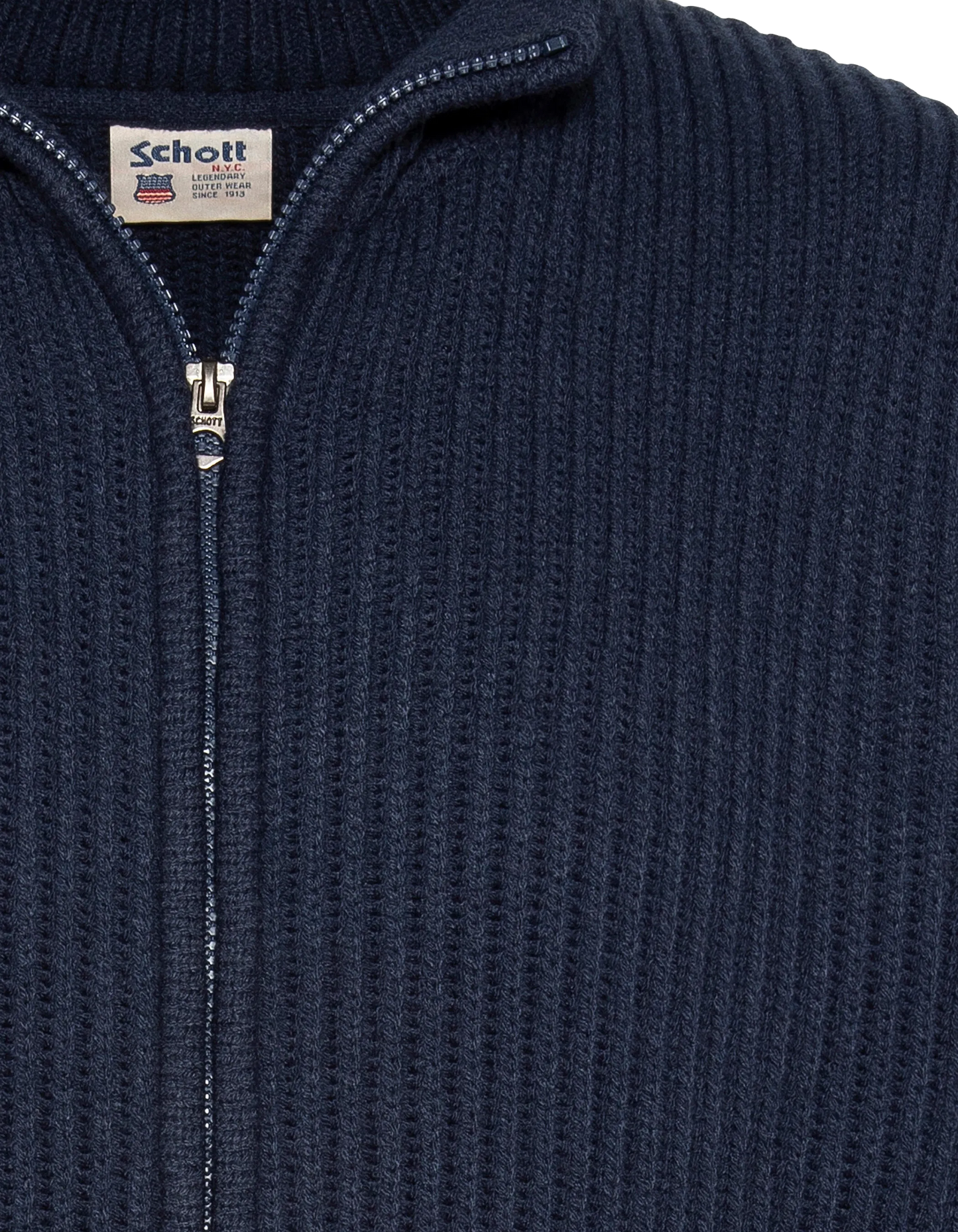 Dunkelblau Reißverschluss, geripptes Netz