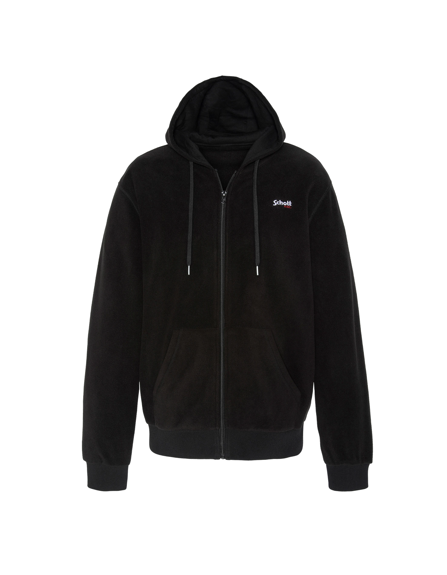 Gilet polaire noir à capuche