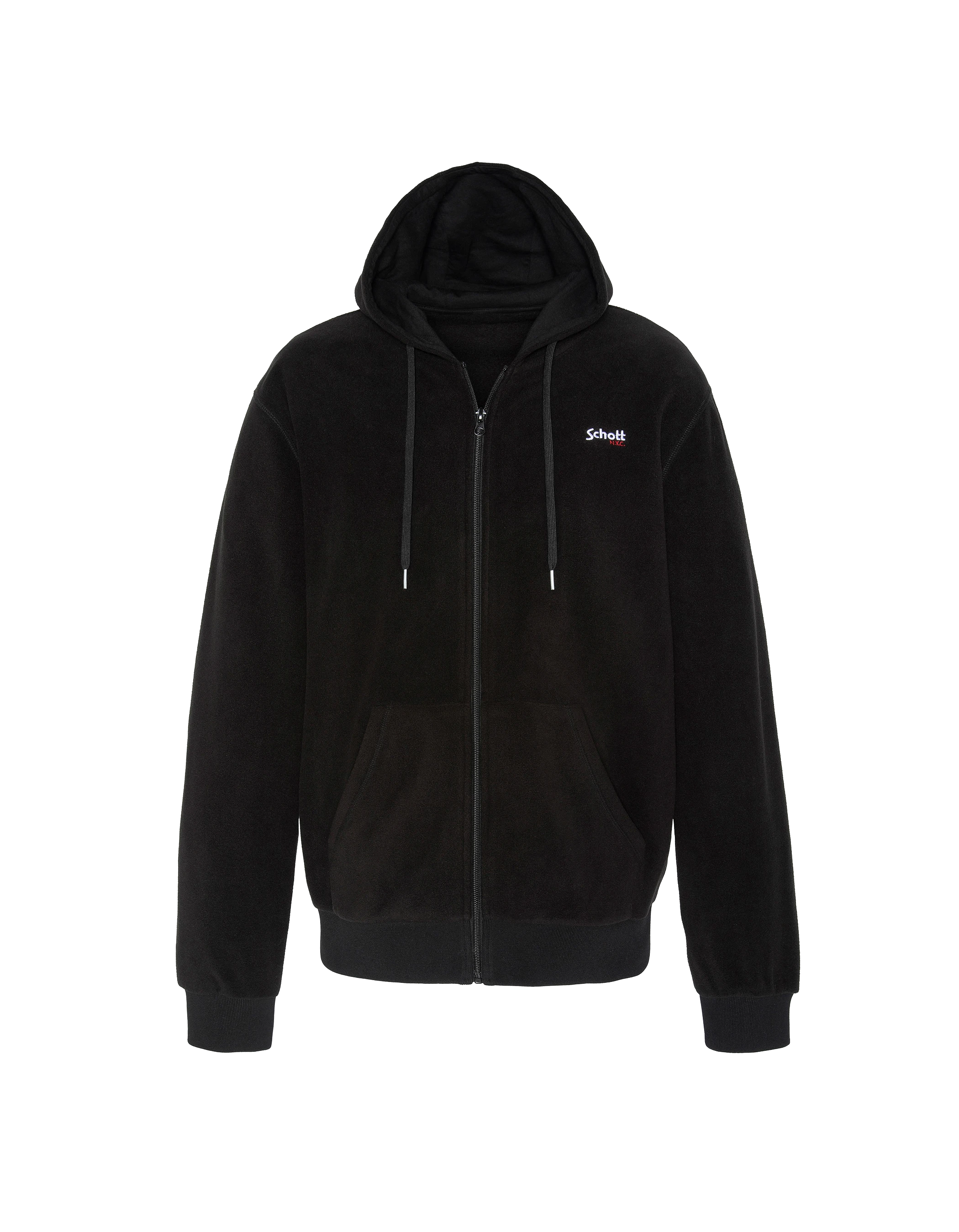 Gilet polaire noir à capuche-1
