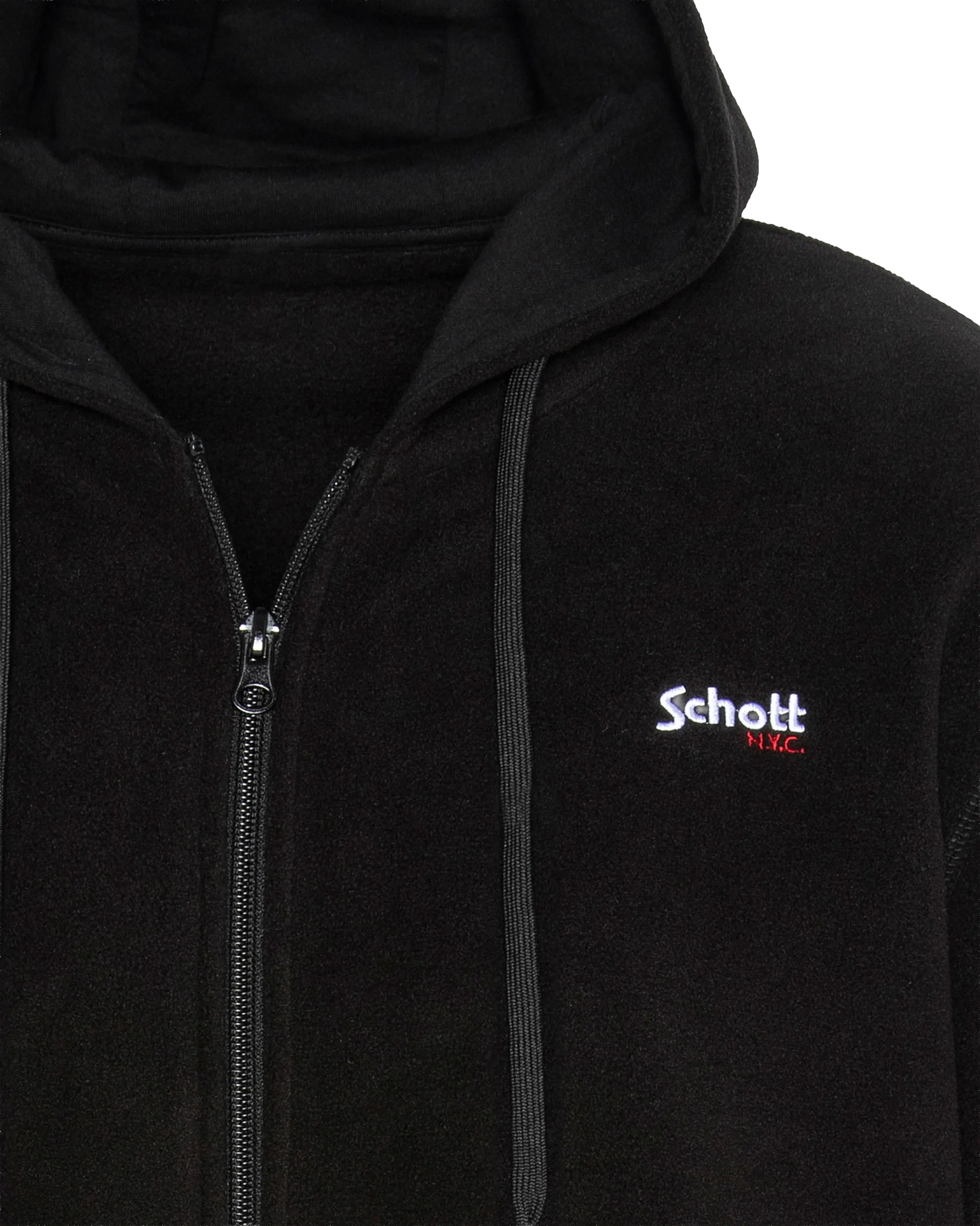 Gilet polaire noir à capuche-3