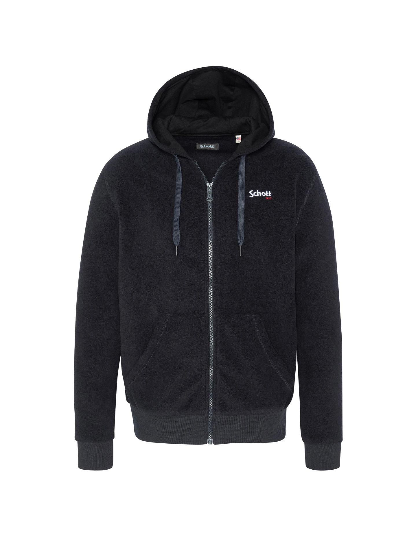 Gilet polaire bleu marine à capuche