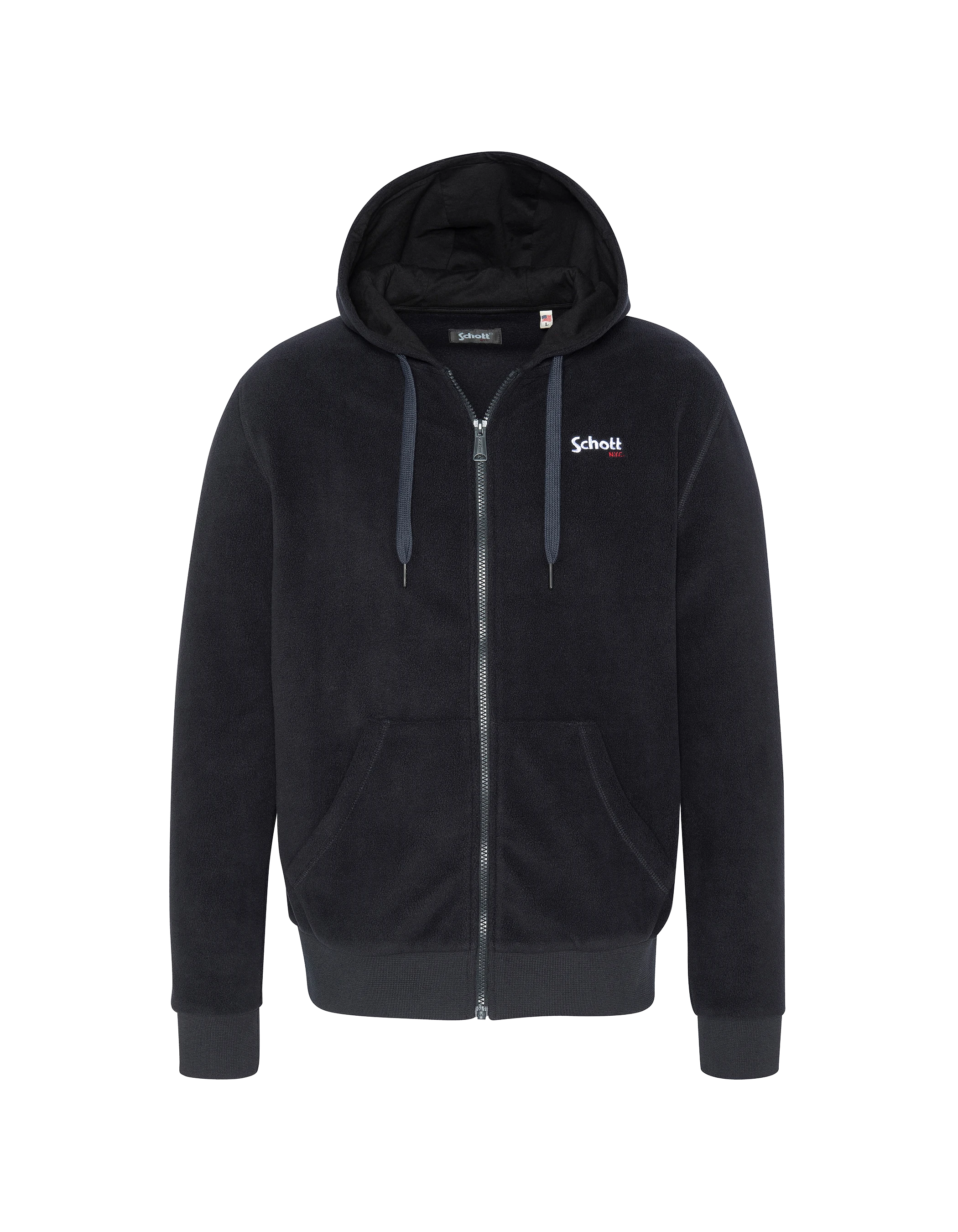 Gilet polaire bleu marine à capuche-1