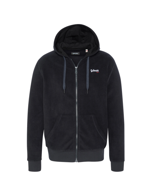 Gilet polaire bleu marine à capuche