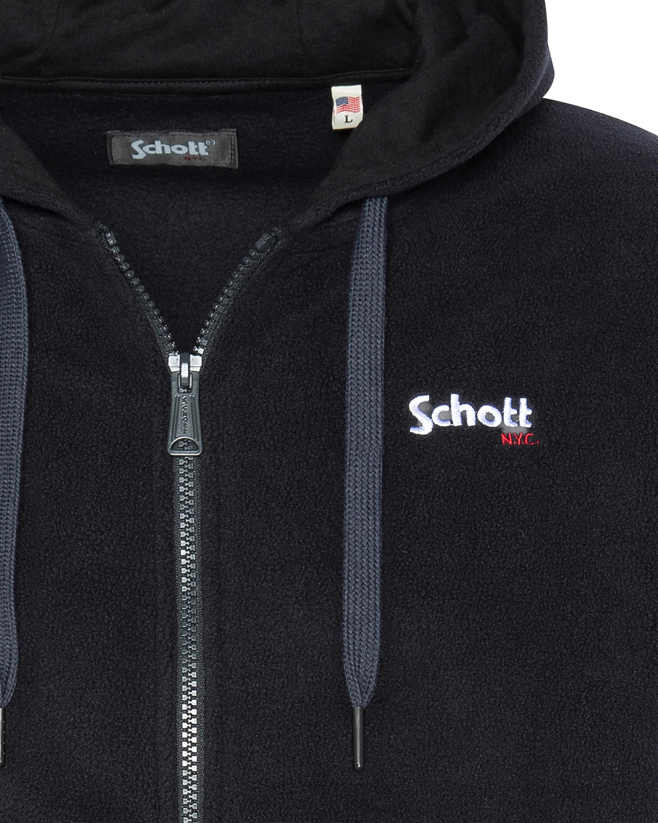 Gilet polaire bleu marine à capuche-3
