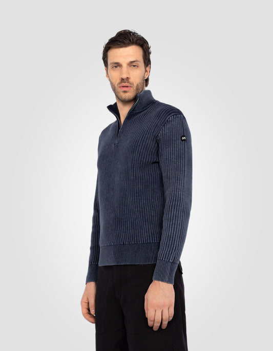 Kühle marineblaue Trucker -Pullover