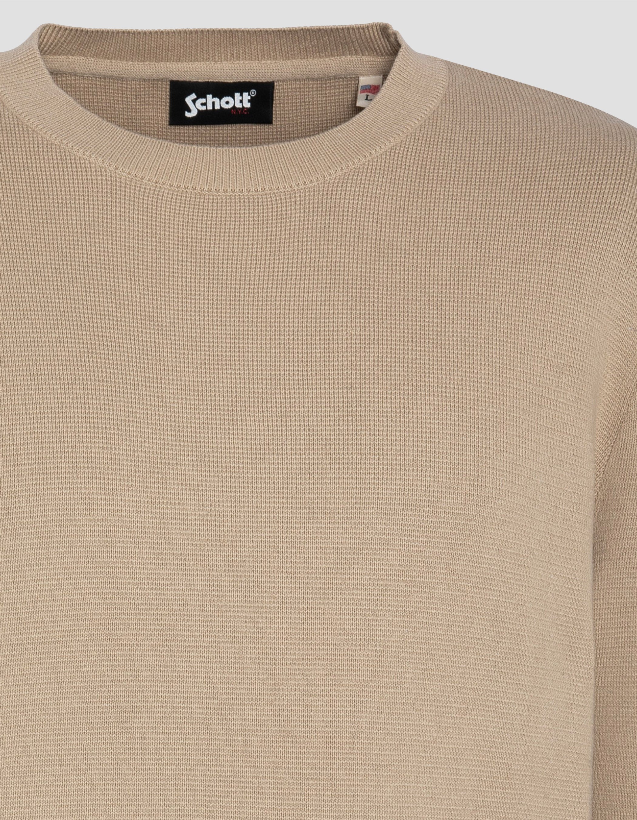 Pull militaire mastic à col rond-6