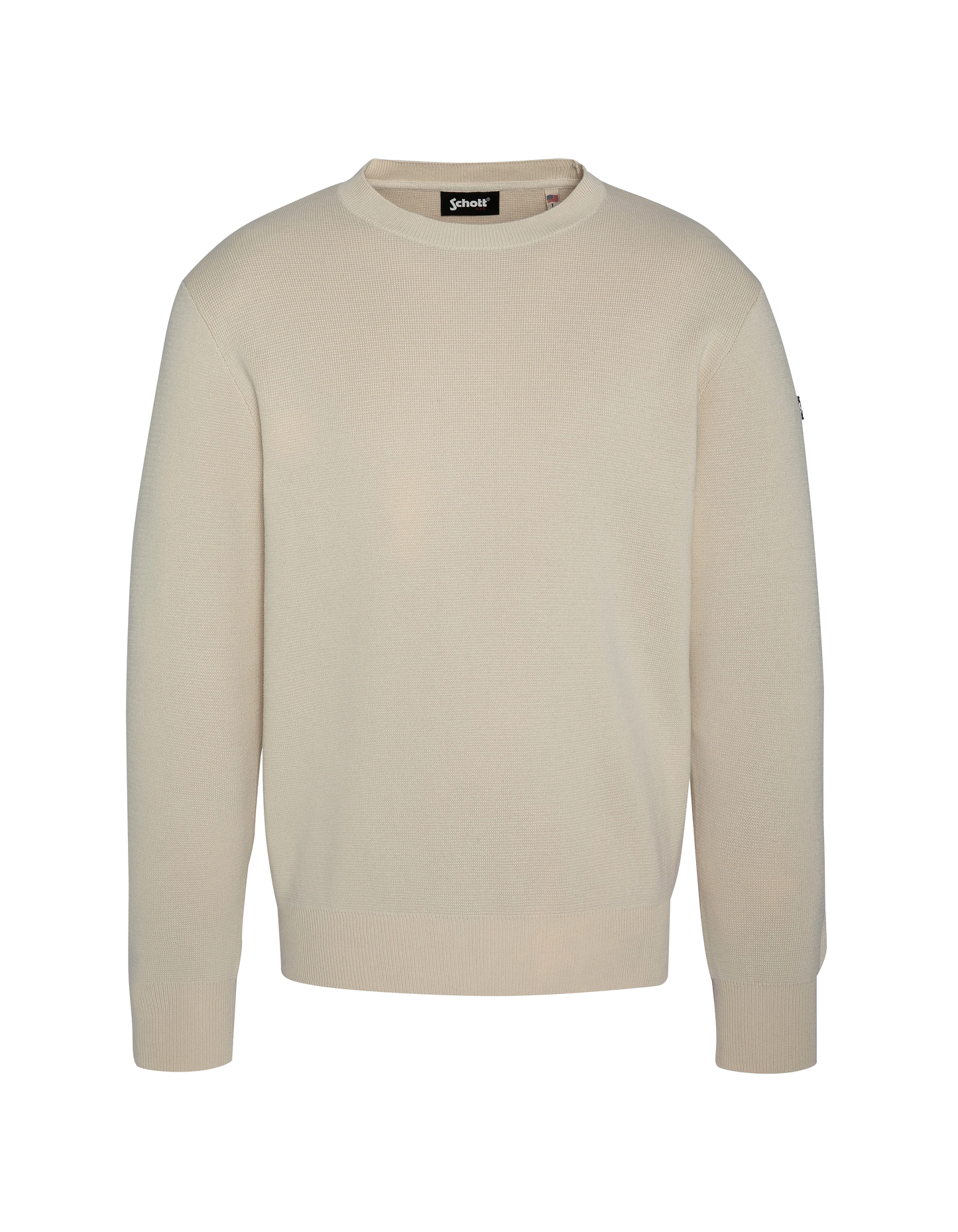 Pull militaire blanc à col rond