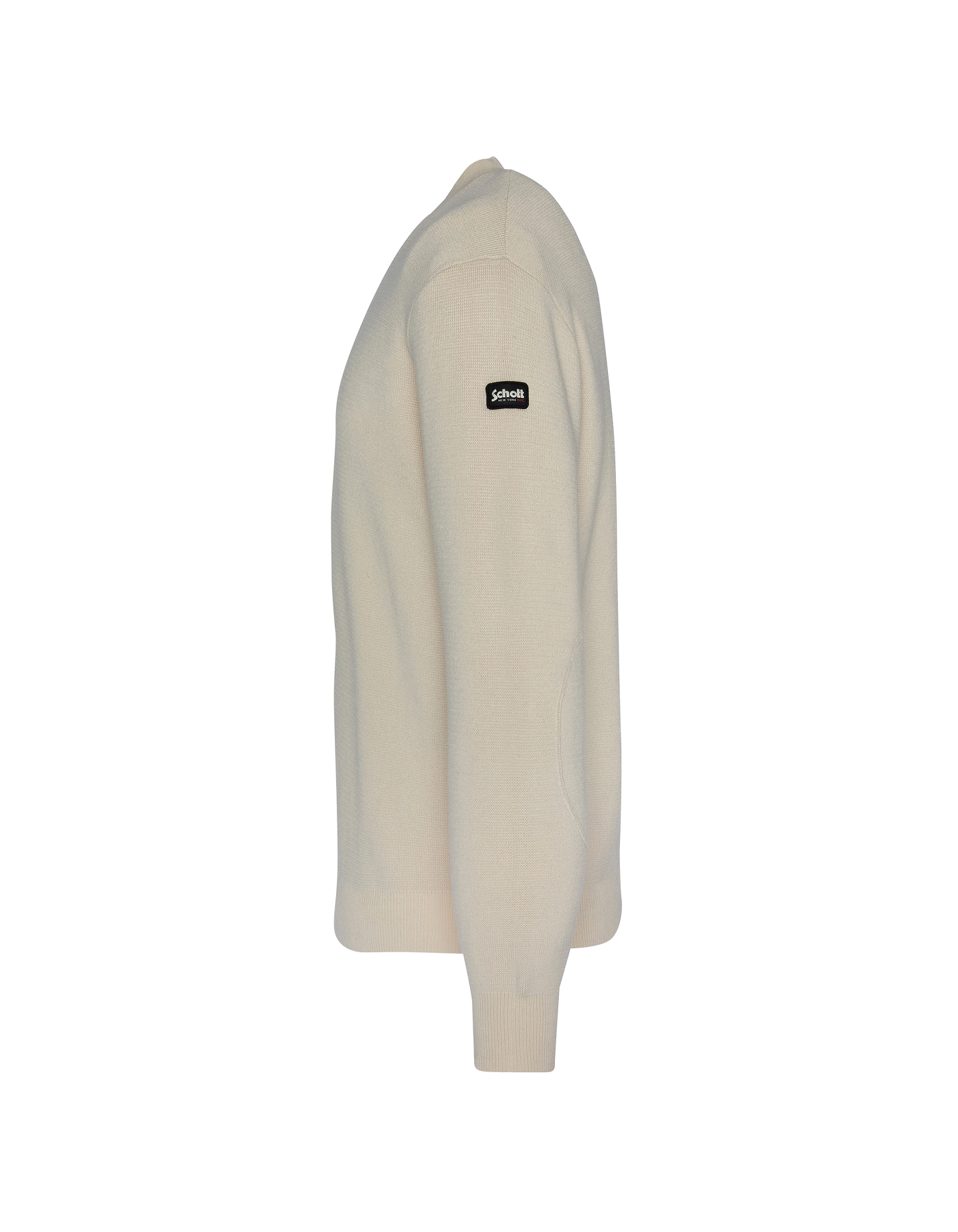 Pull militaire blanc à col rond