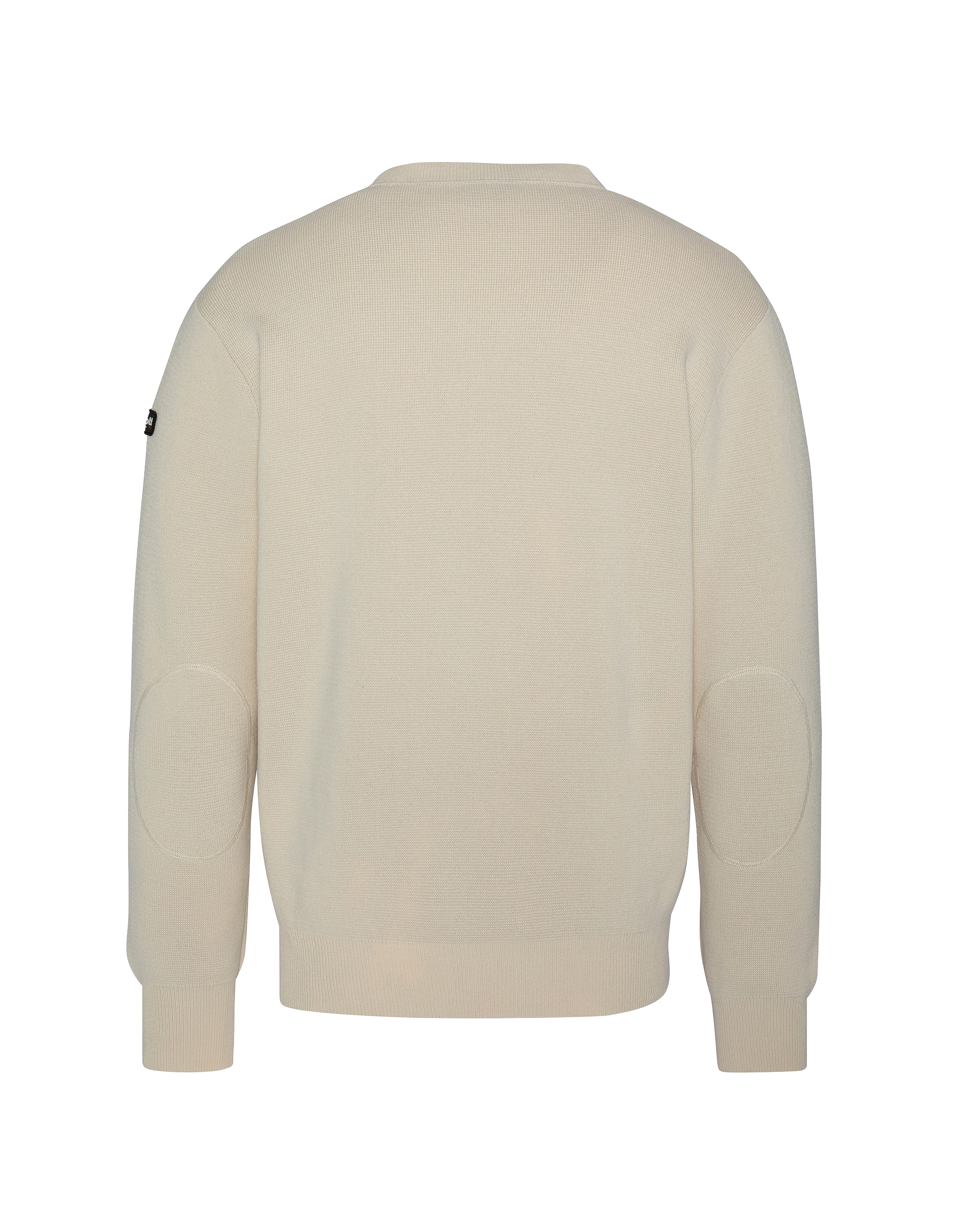 Pull militaire blanc à col rond-2