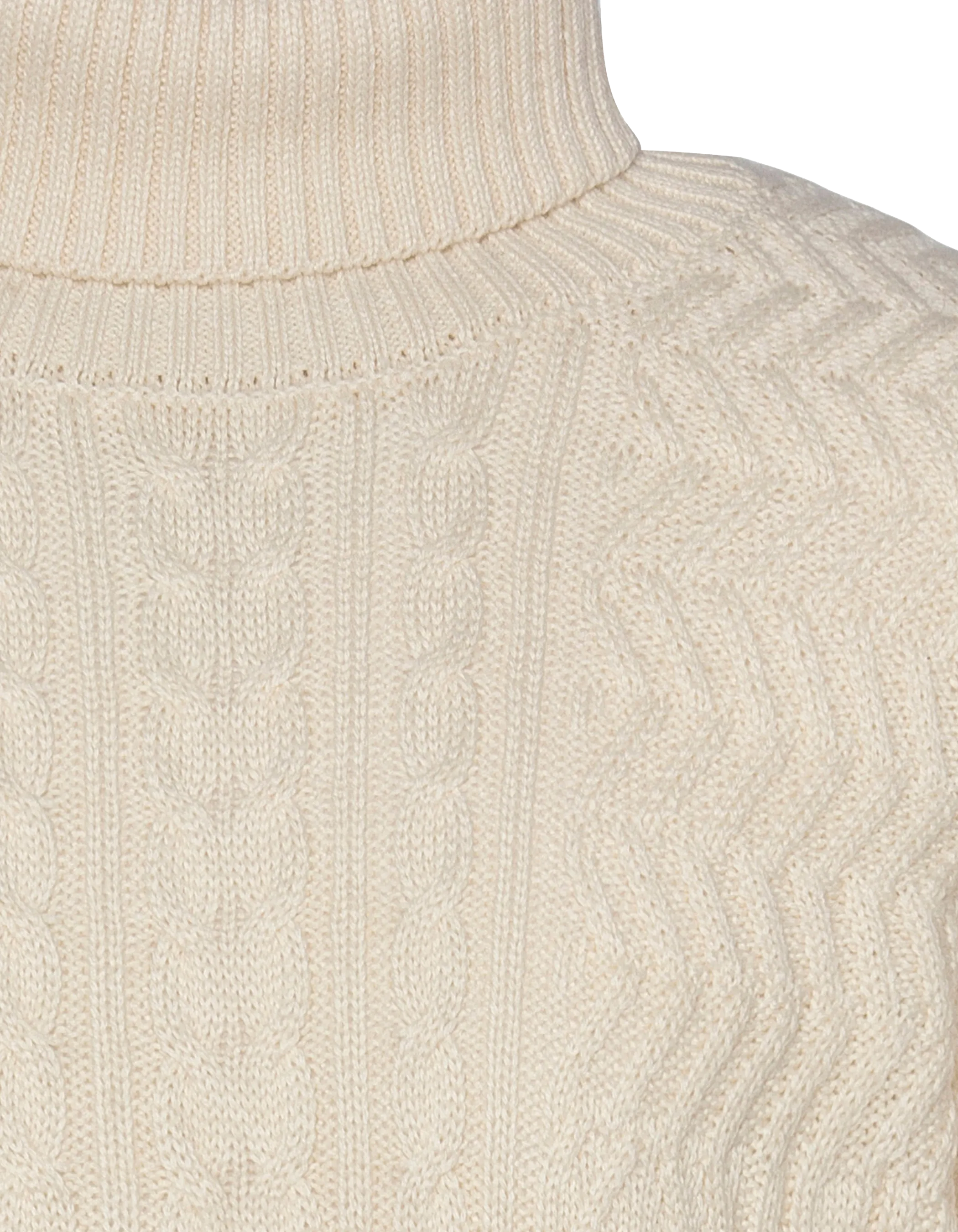 Cuello de tortuga blanco roto, malla retorcida-4