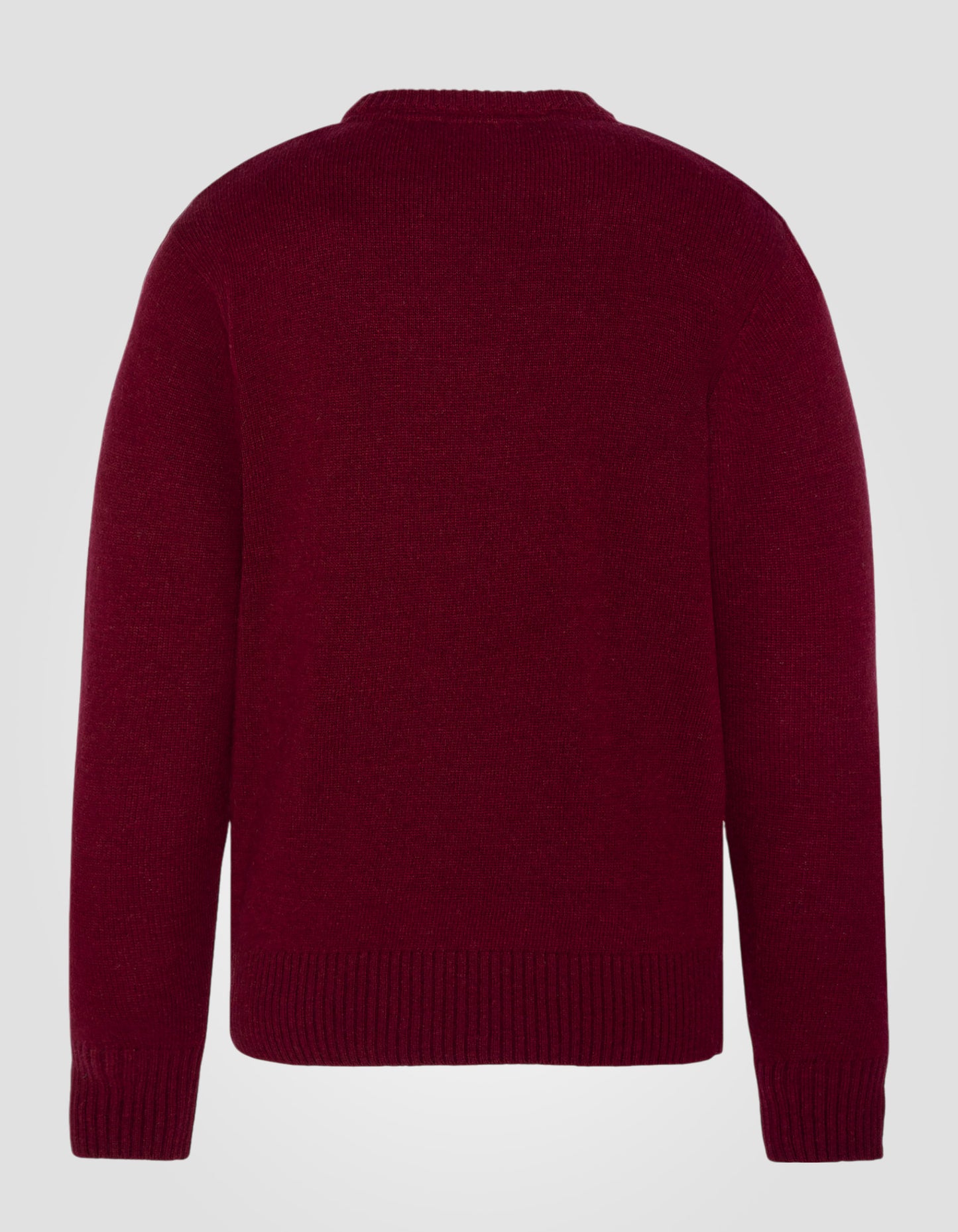 Pull col rond bordeaux en lambswool