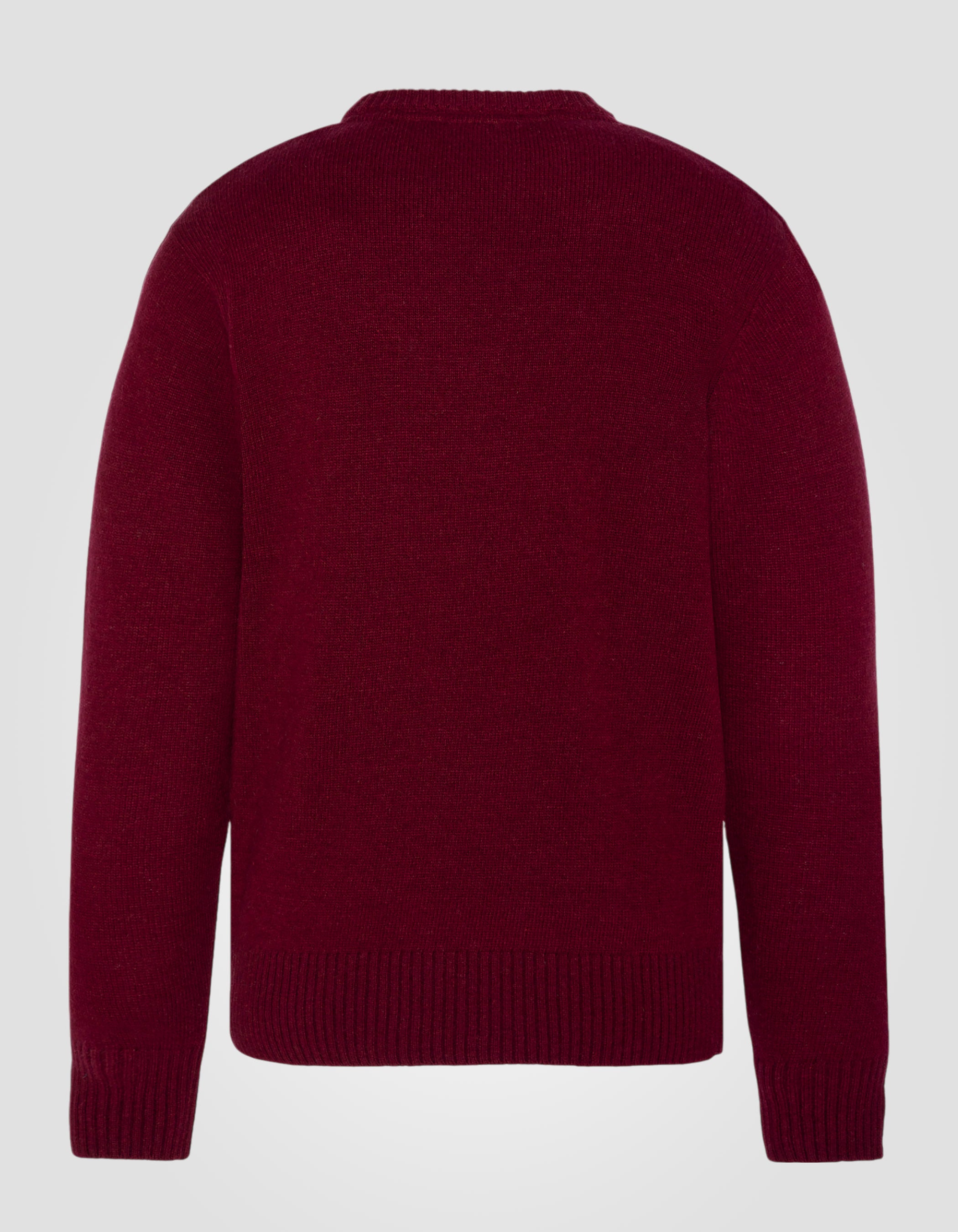 Pull col rond bordeaux en lambswool-5