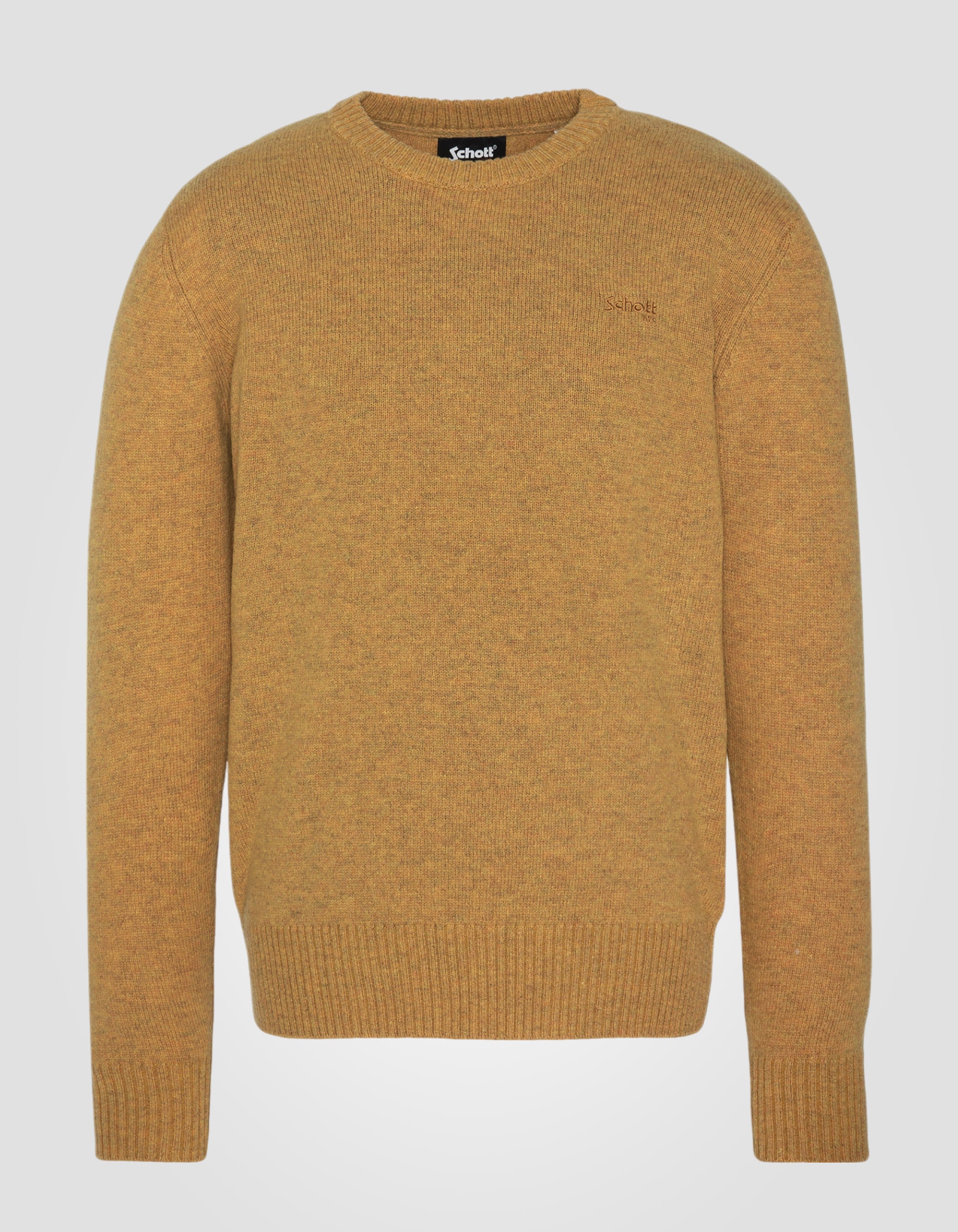 Pull col rond doré en lambswool-1