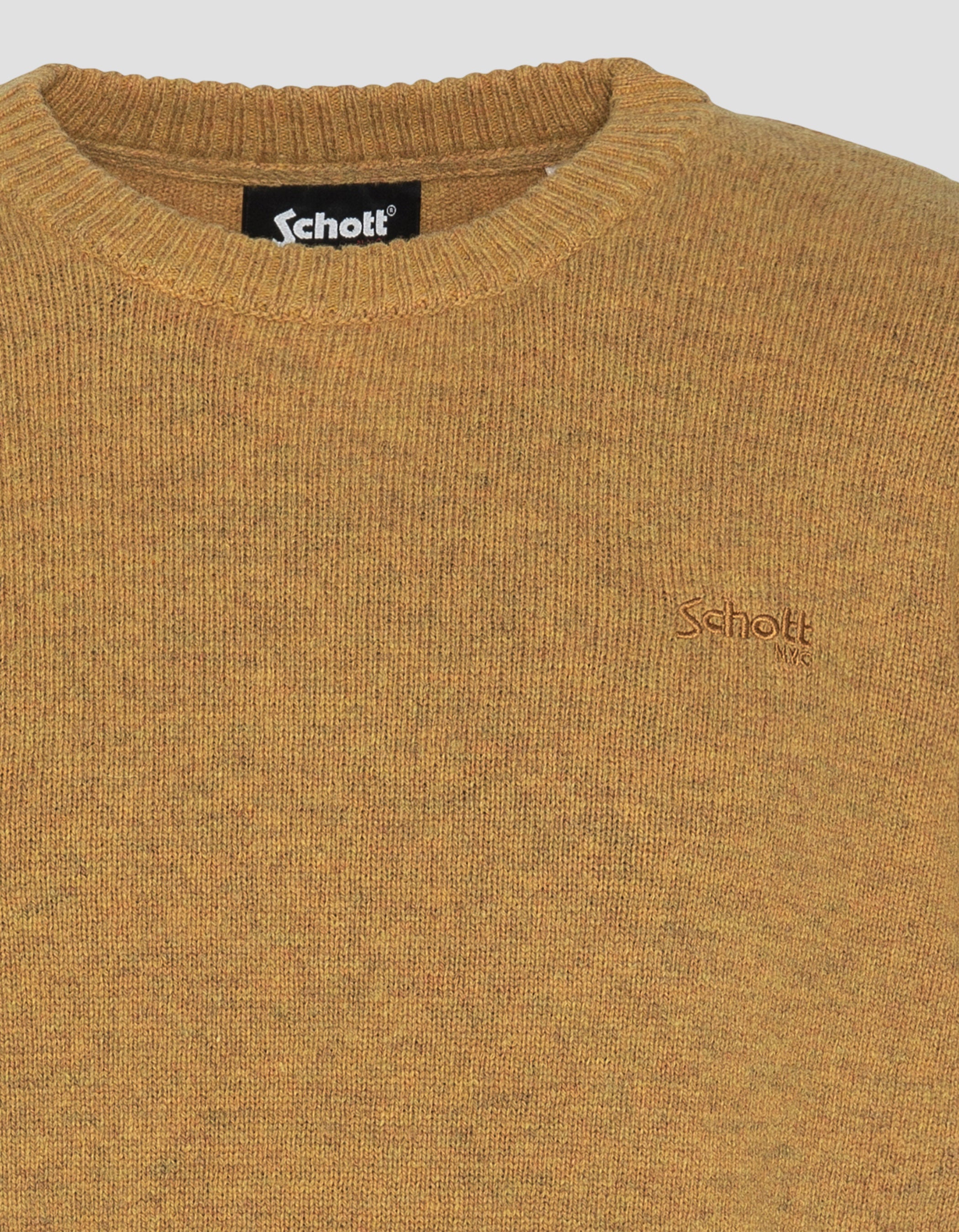 Pull col rond doré en lambswool-3