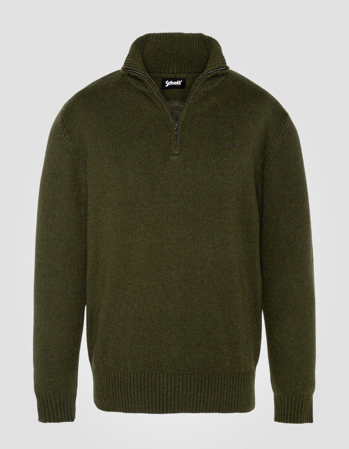 Khaki Trucker -Pullover in Lambswool