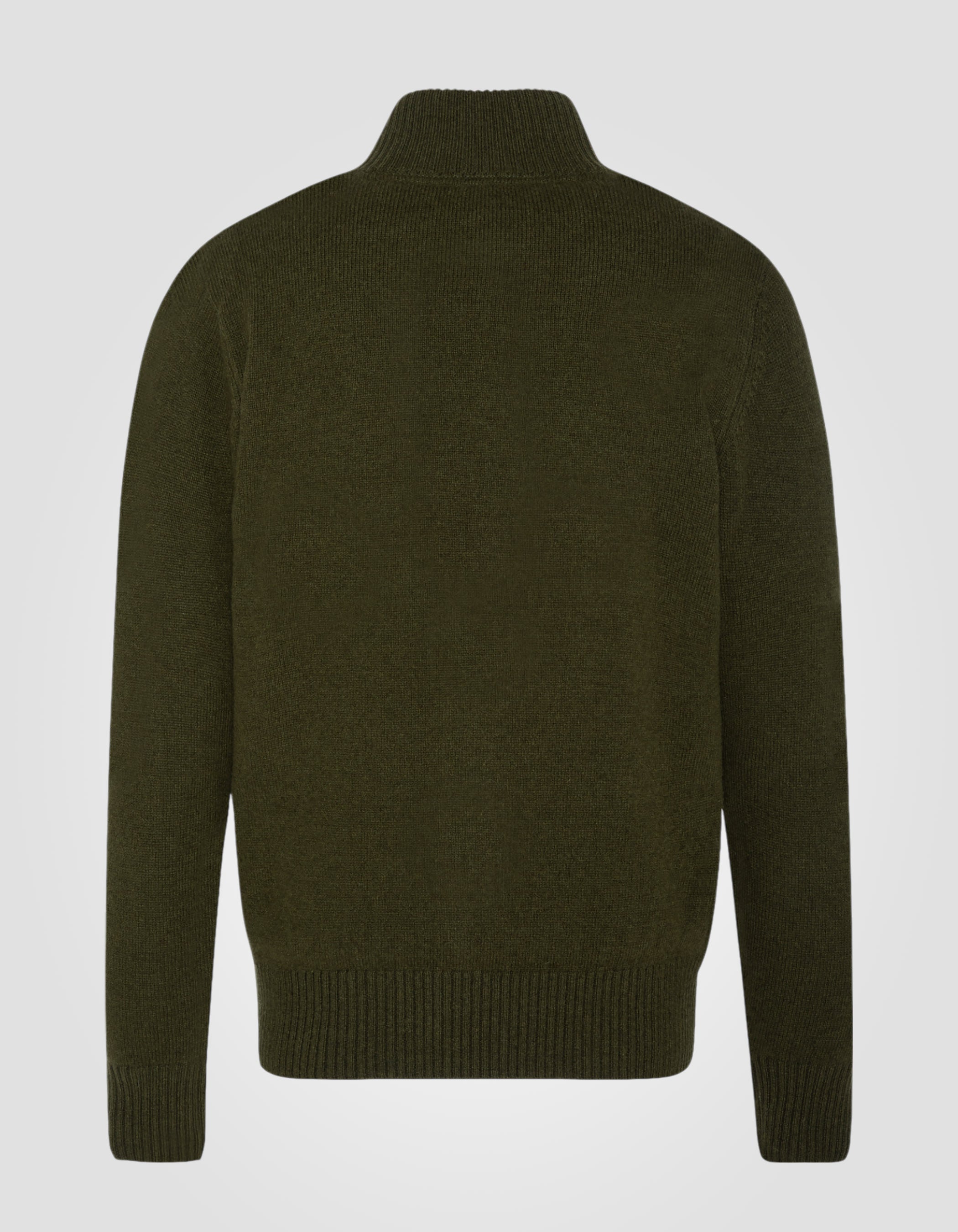 Zipped khaki cardigan in lambswool-2