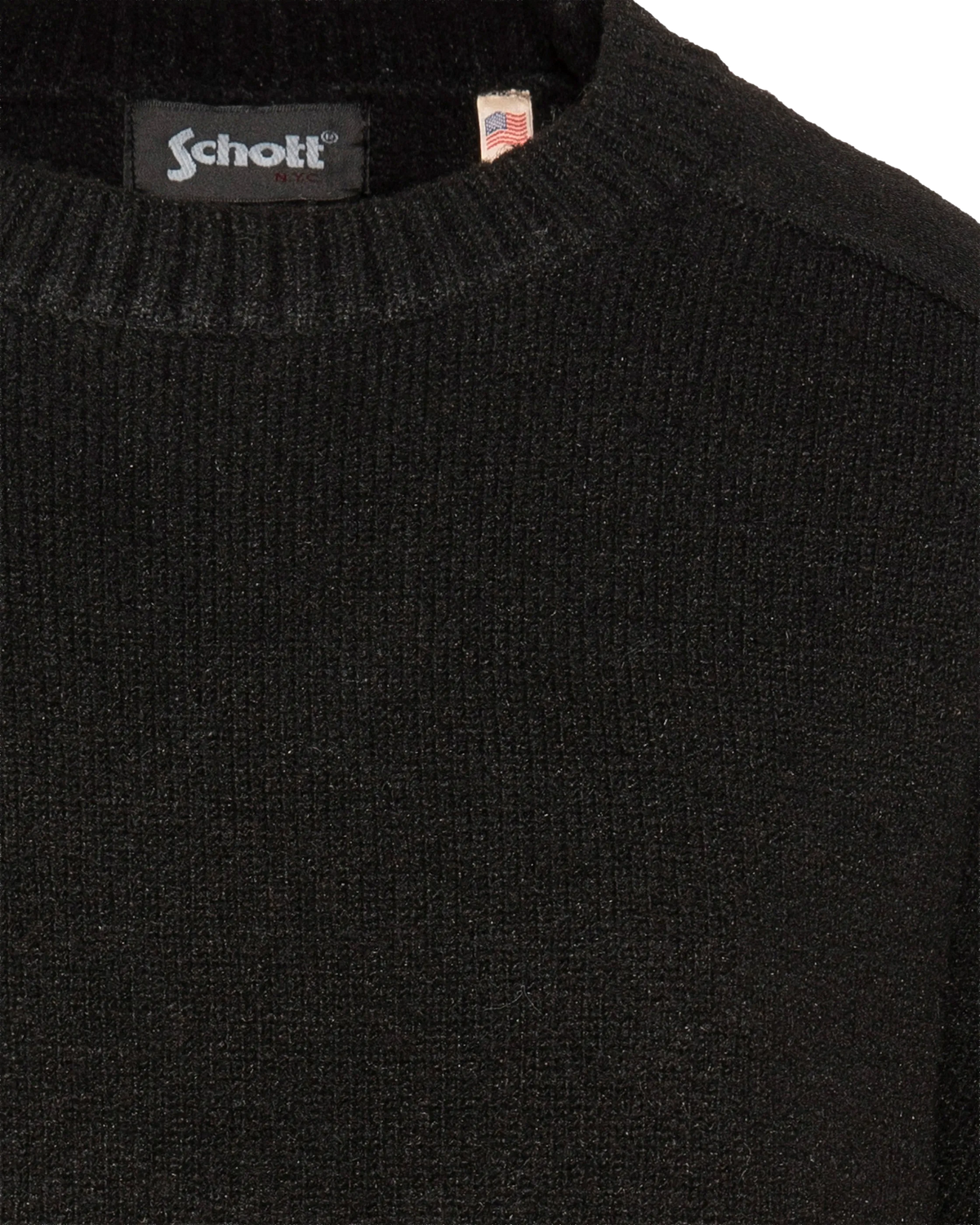 Schwarzer weicher Strickpullover mit Rundhalsausschnitt-4