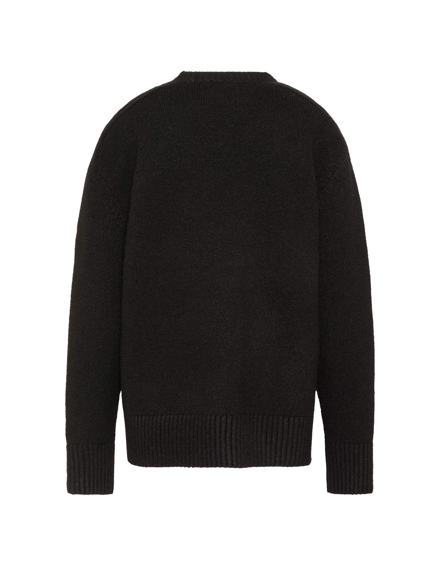 Schwarzer weicher Strickpullover mit Rundhalsausschnitt
