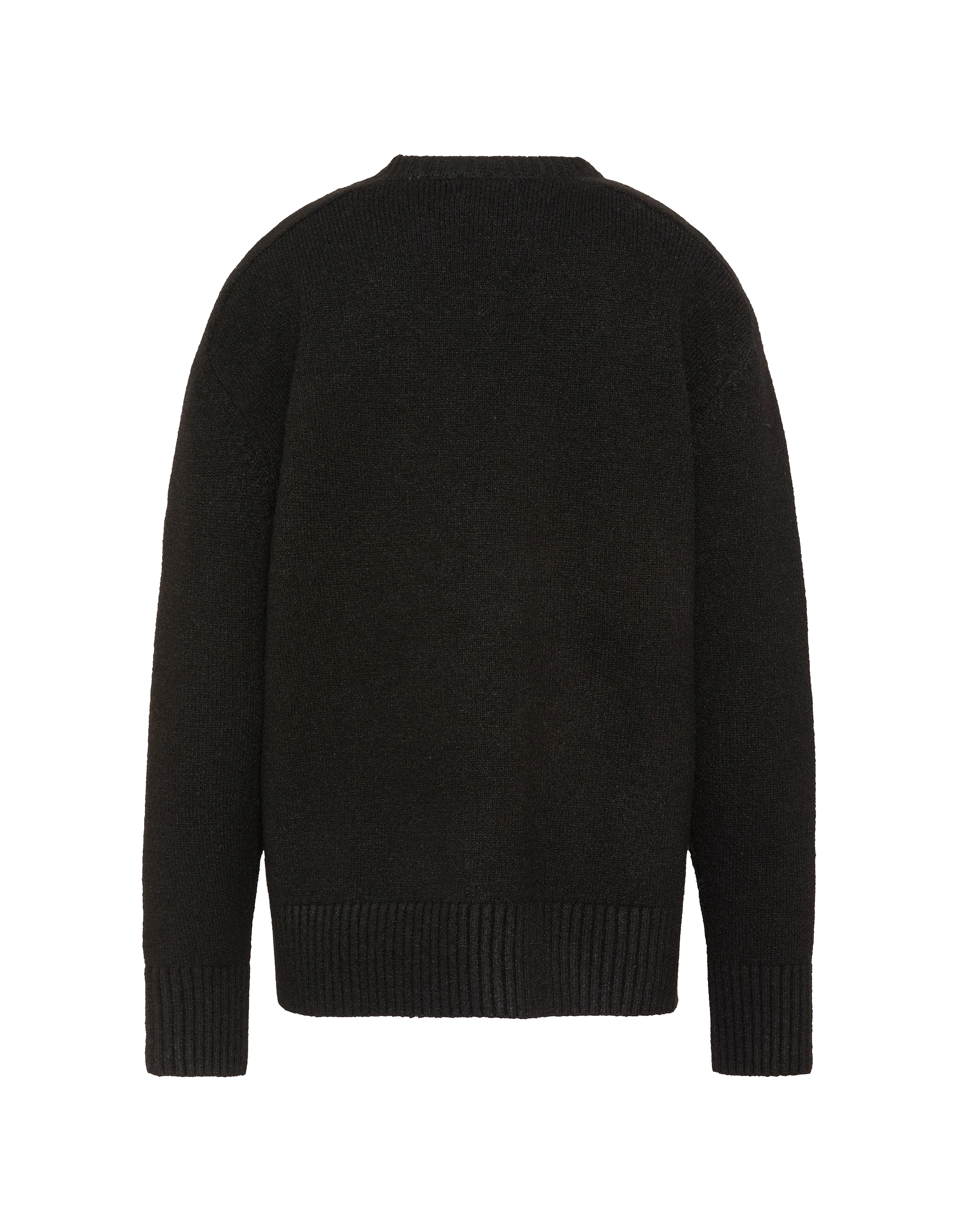 Schwarzer weicher Strickpullover mit Rundhalsausschnitt-2