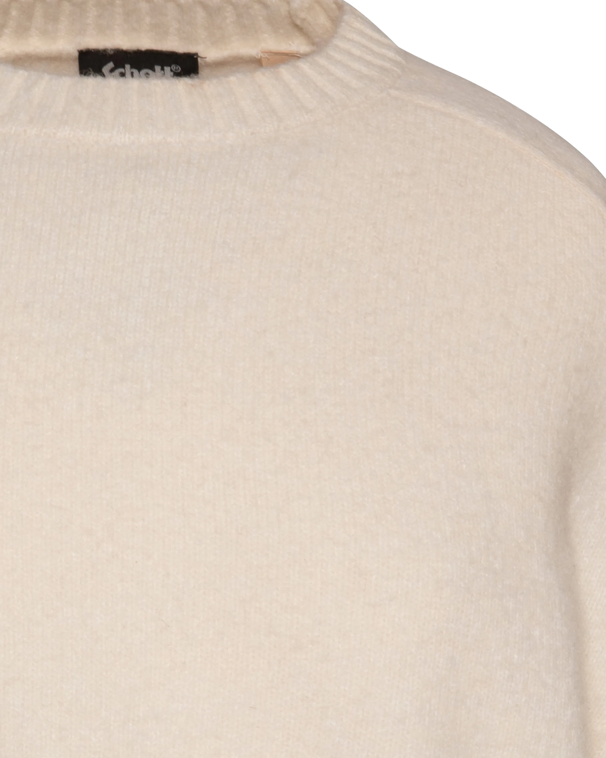 Ecrufarbener, weicher Strickpullover mit Rundhalsausschnitt-4