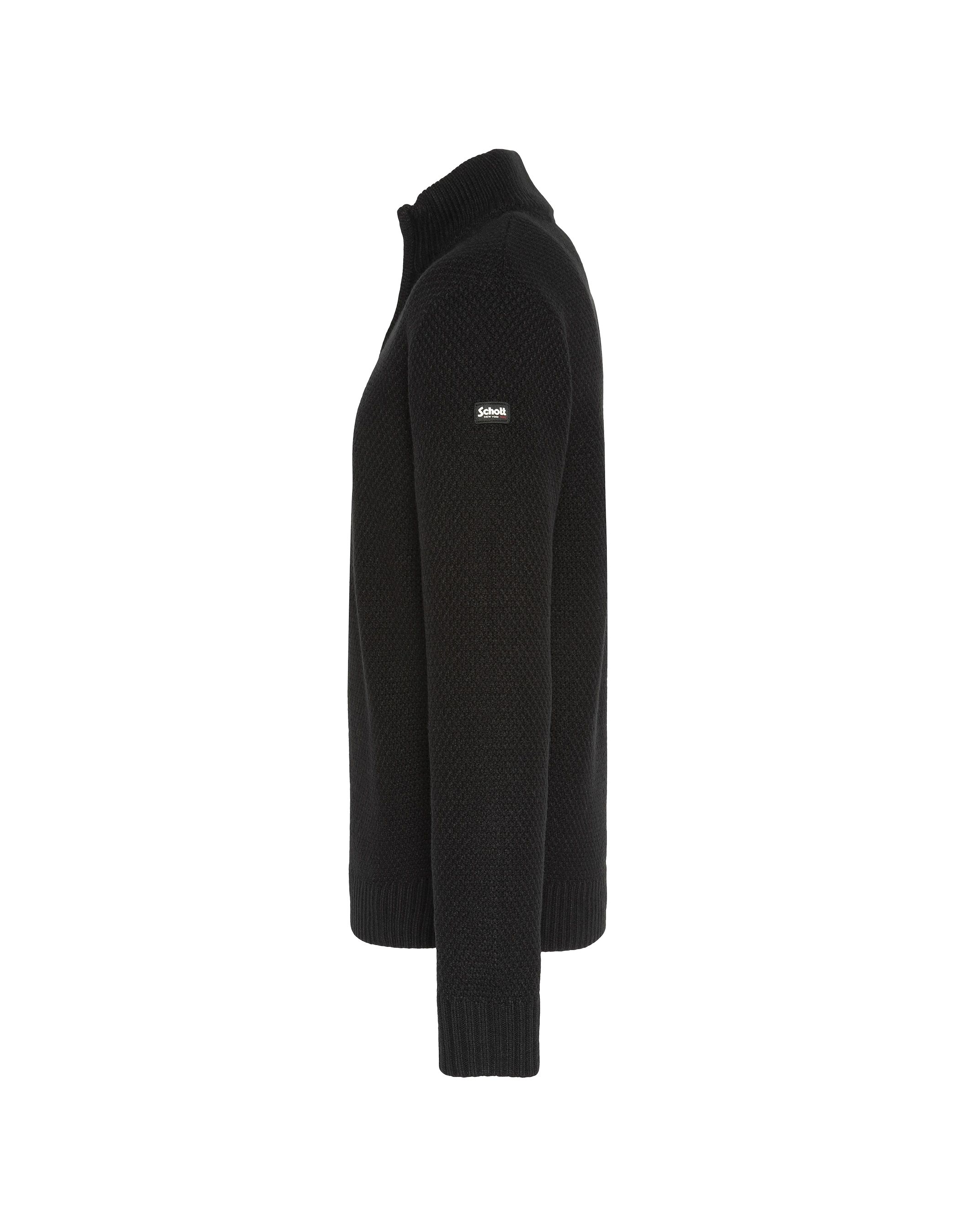 Black trucker sweater, fancy knit-3