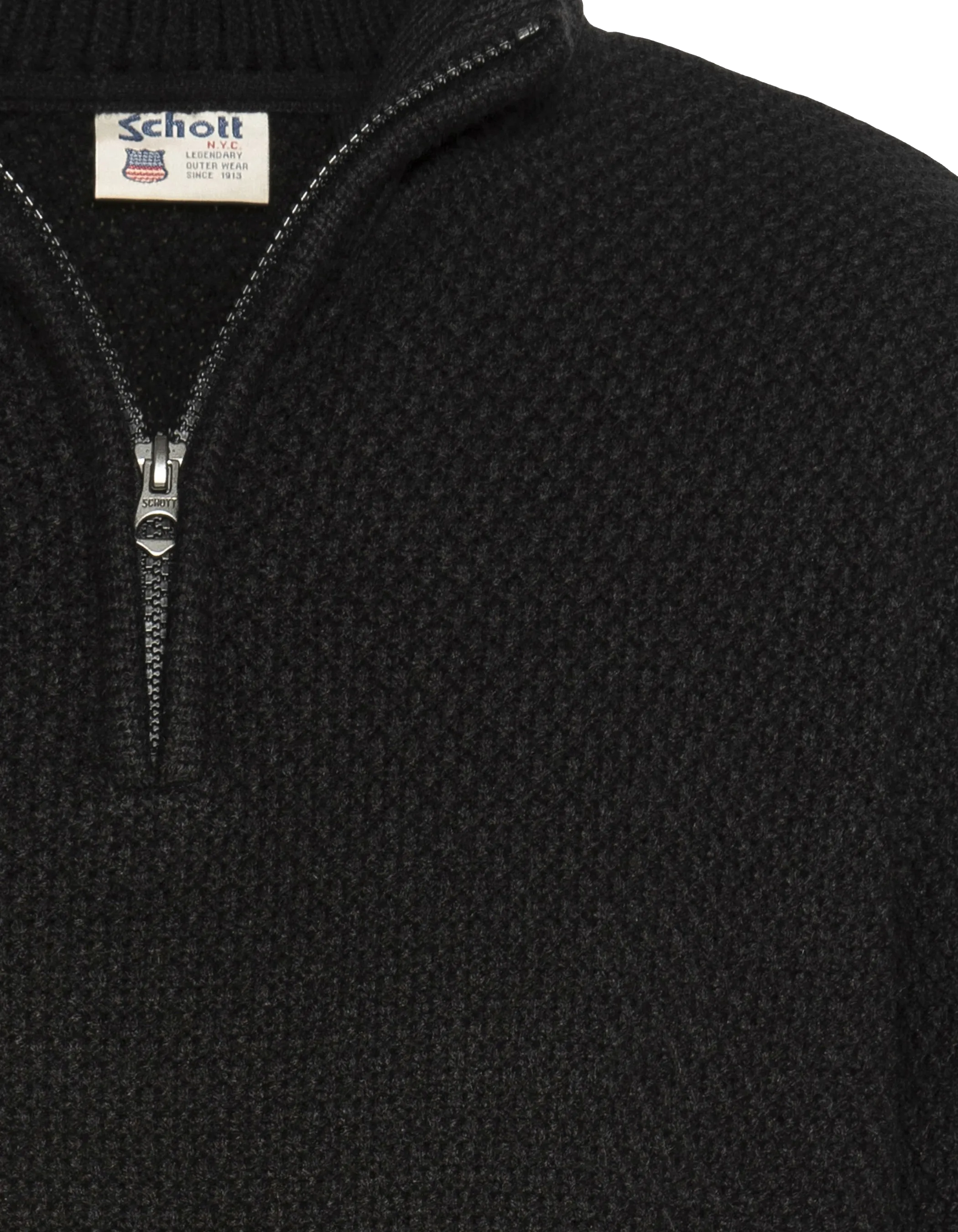 Black trucker sweater, fancy knit-4