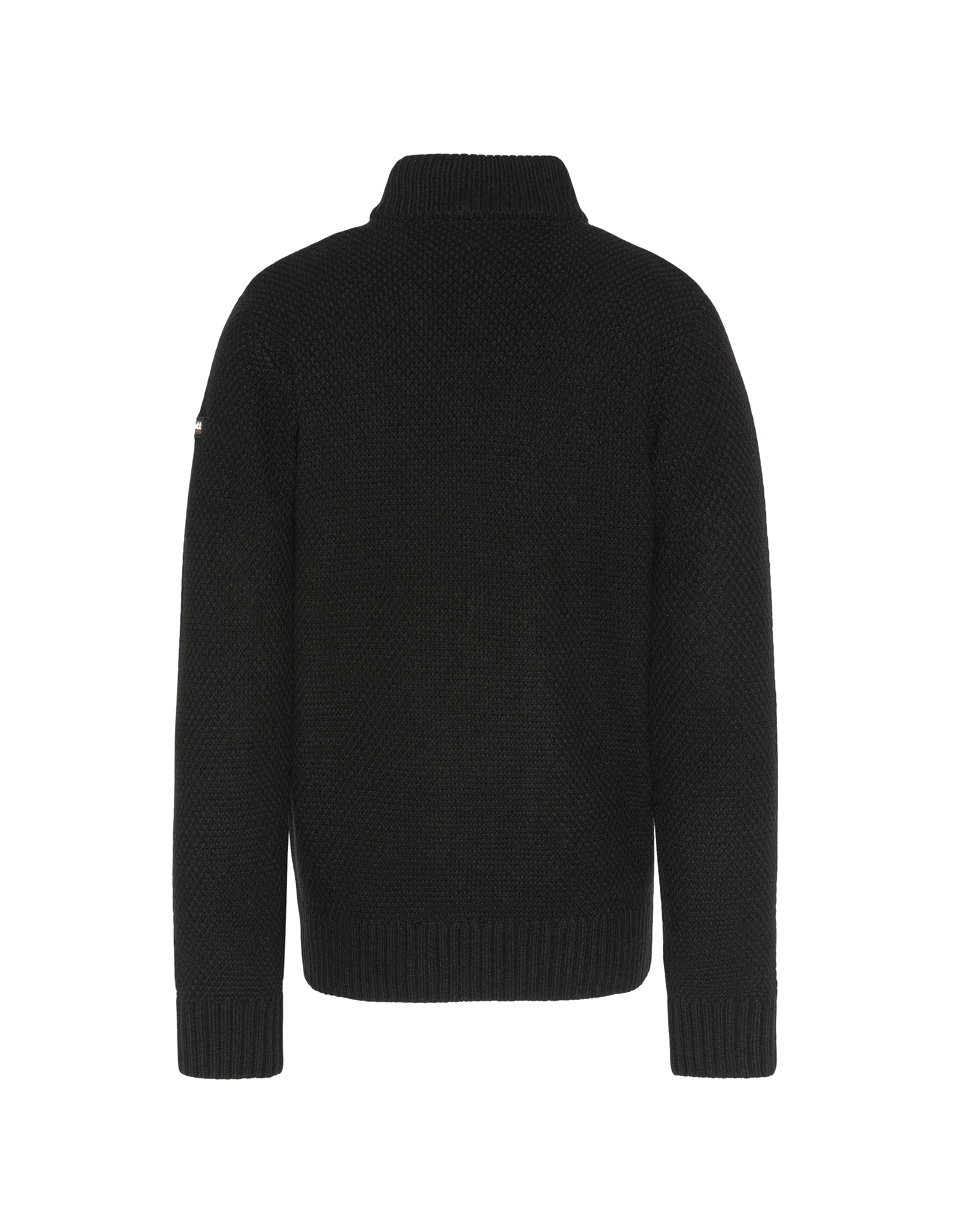 Black trucker sweater, fancy knit-2