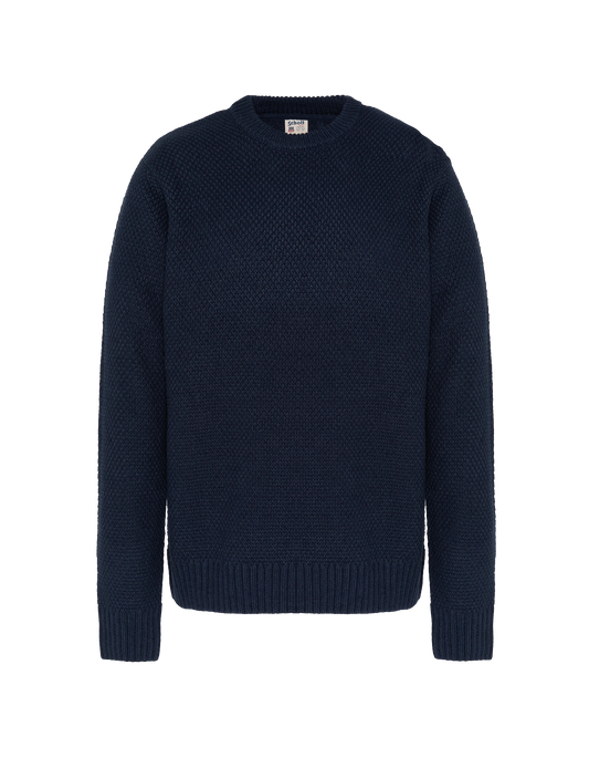 Maglione blu rotondo blu navy, maglia elegante