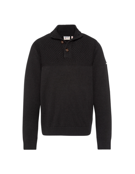 Schwarzer Trucker -Pullover