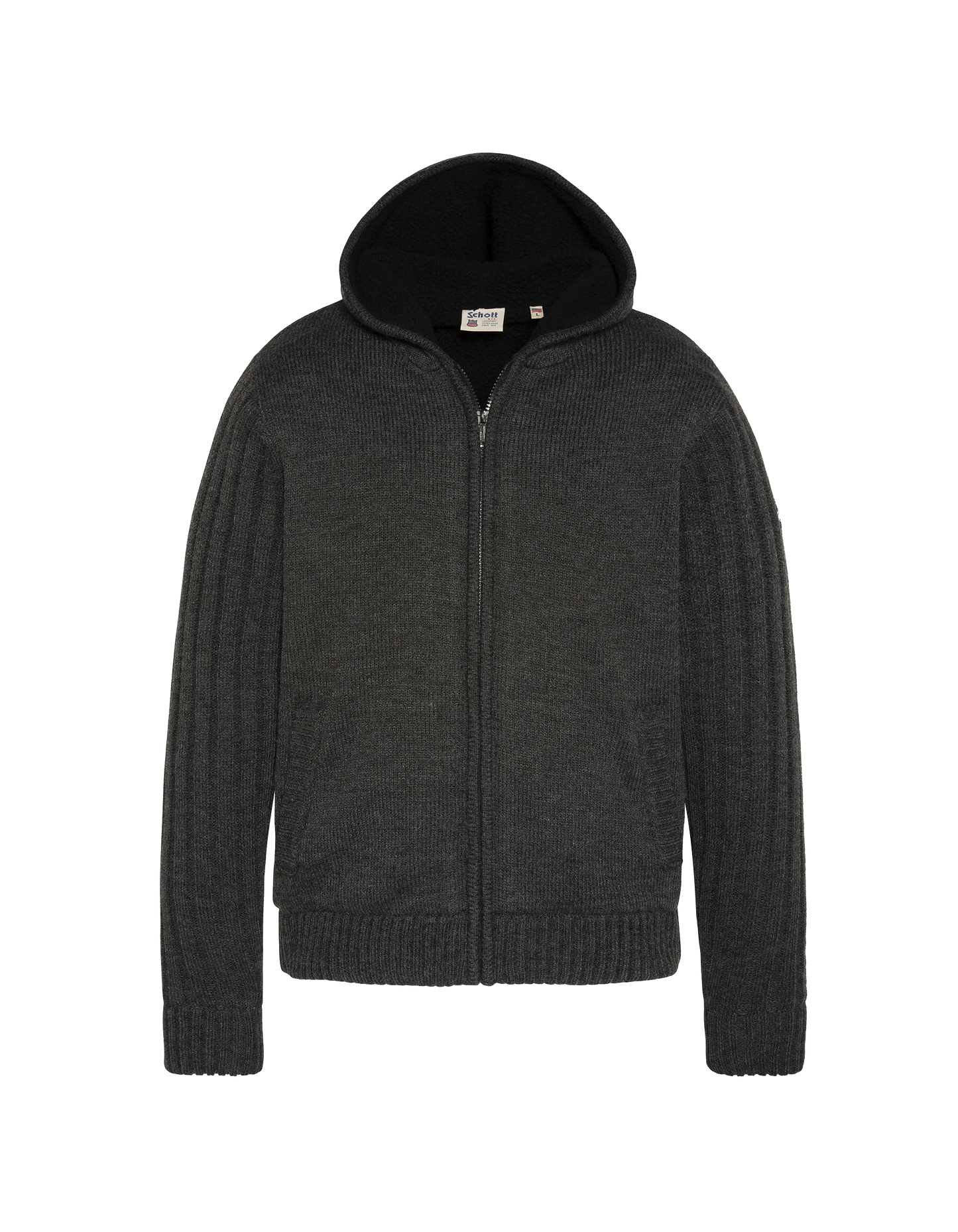 Giubbotto antracite foderato di sherpa