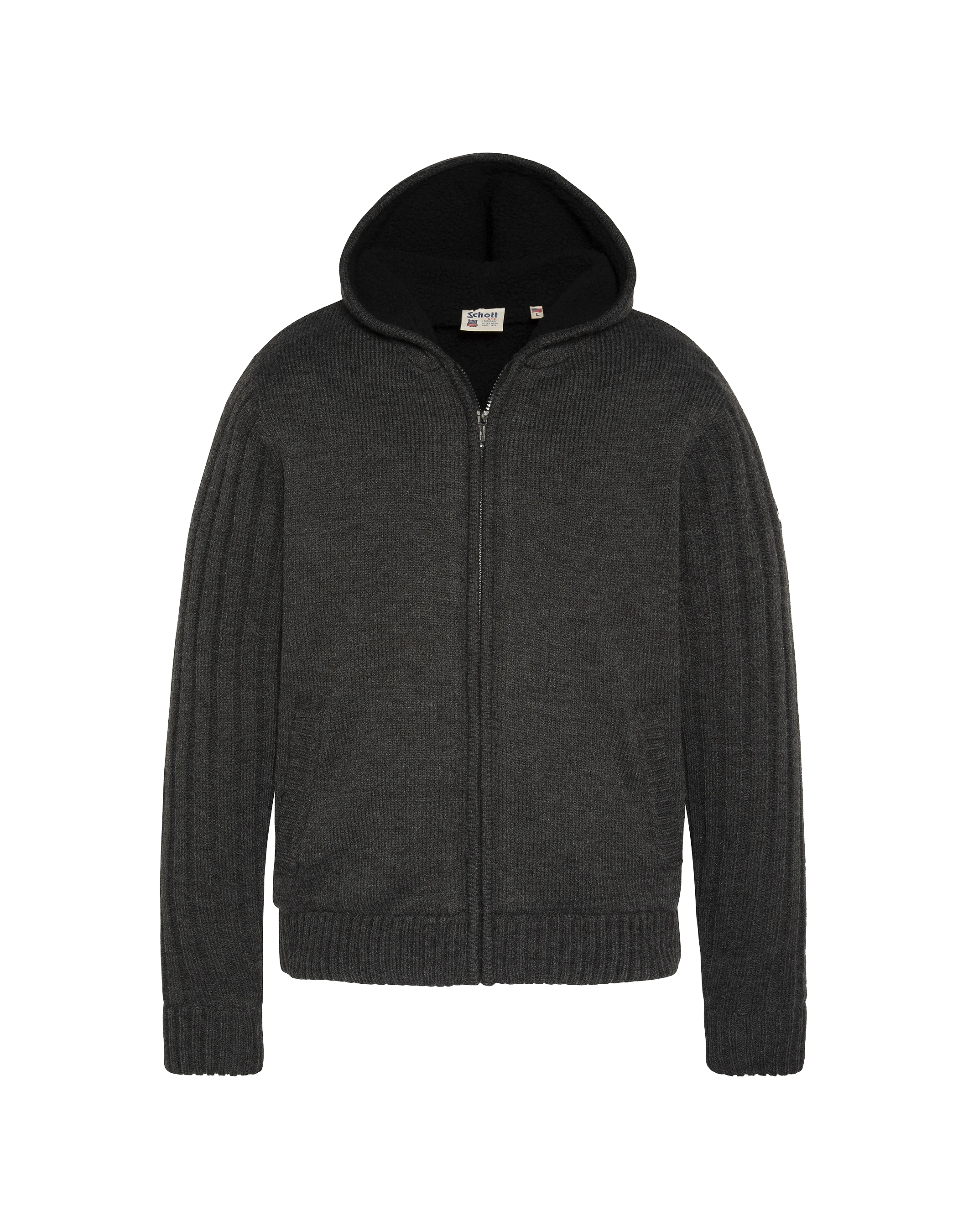 Giubbotto antracite foderato di sherpa-1