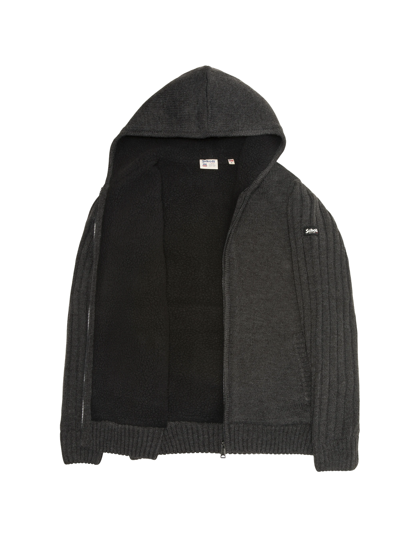 Giubbotto antracite foderato di sherpa