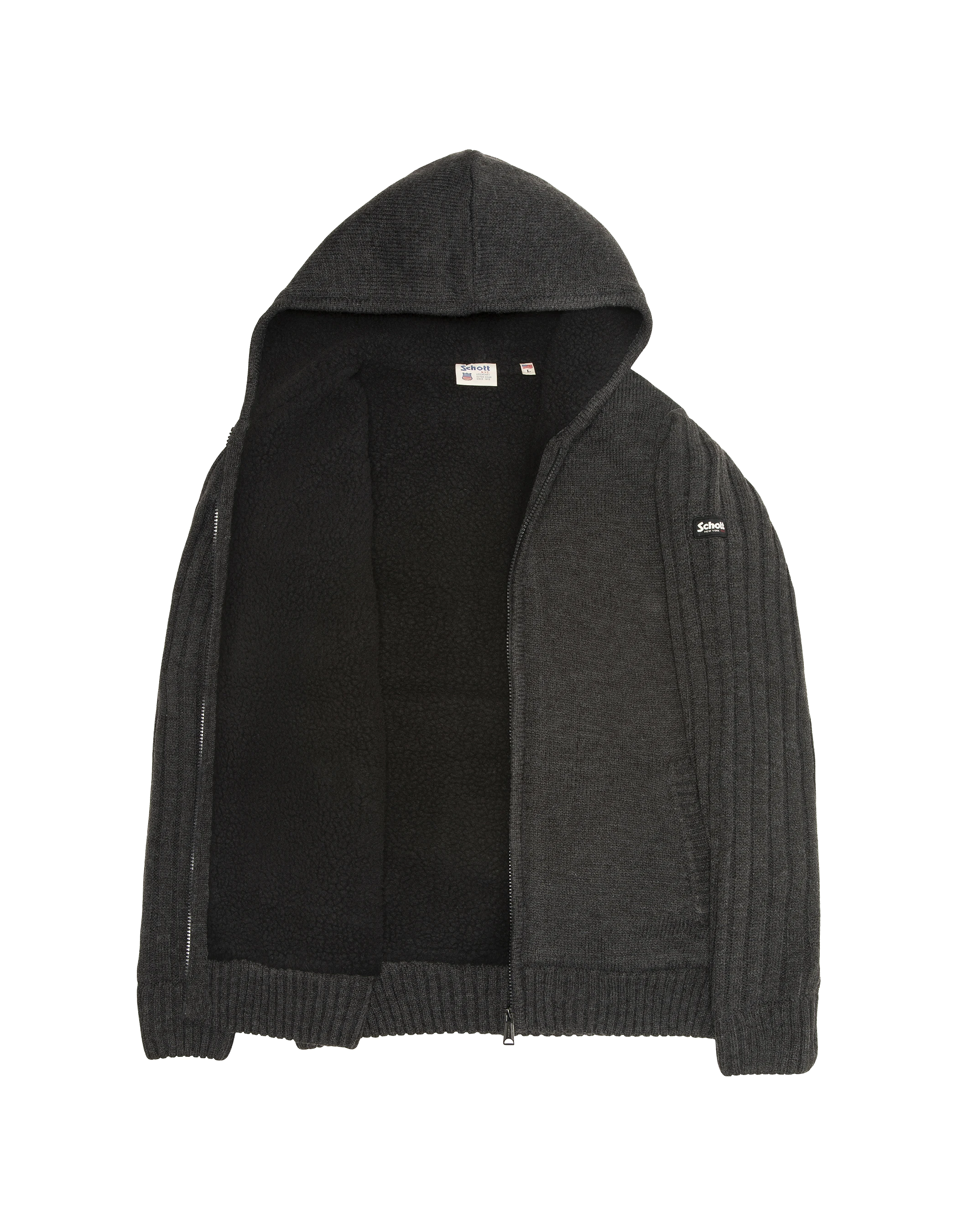 Giubbotto antracite foderato di sherpa-3