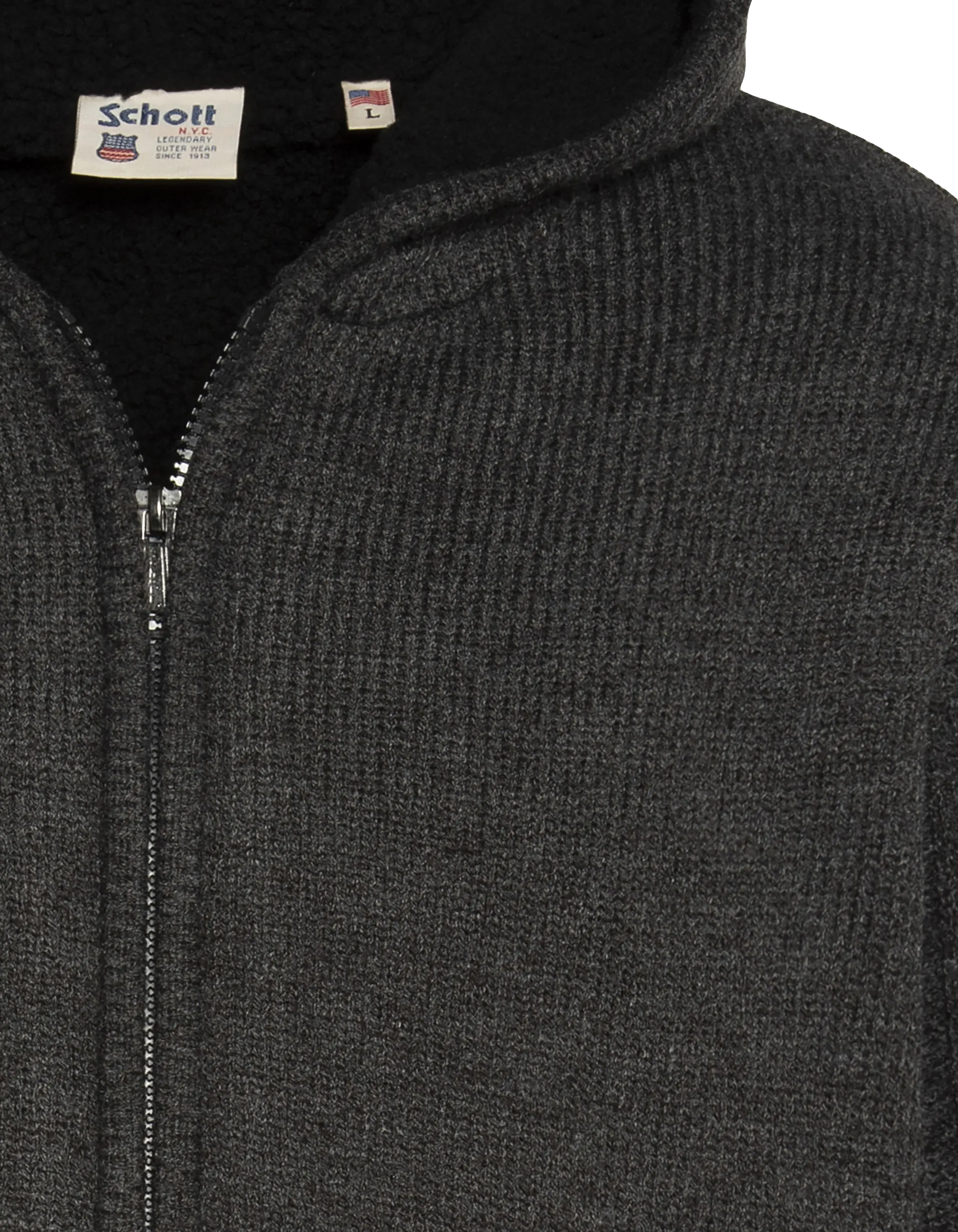 Giubbotto antracite foderato di sherpa-5