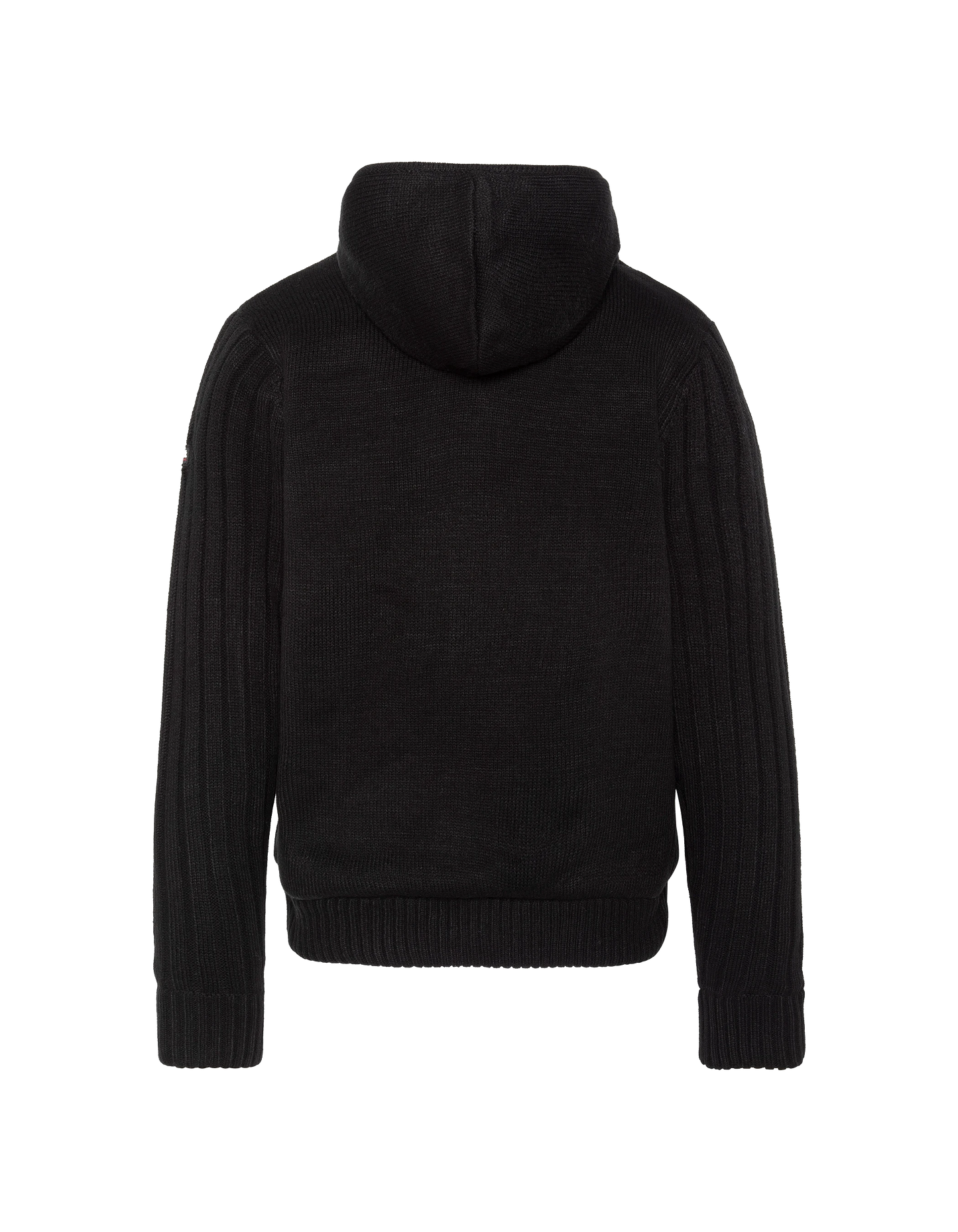 Giubbotto con cappuccio nero foderato di sherpa