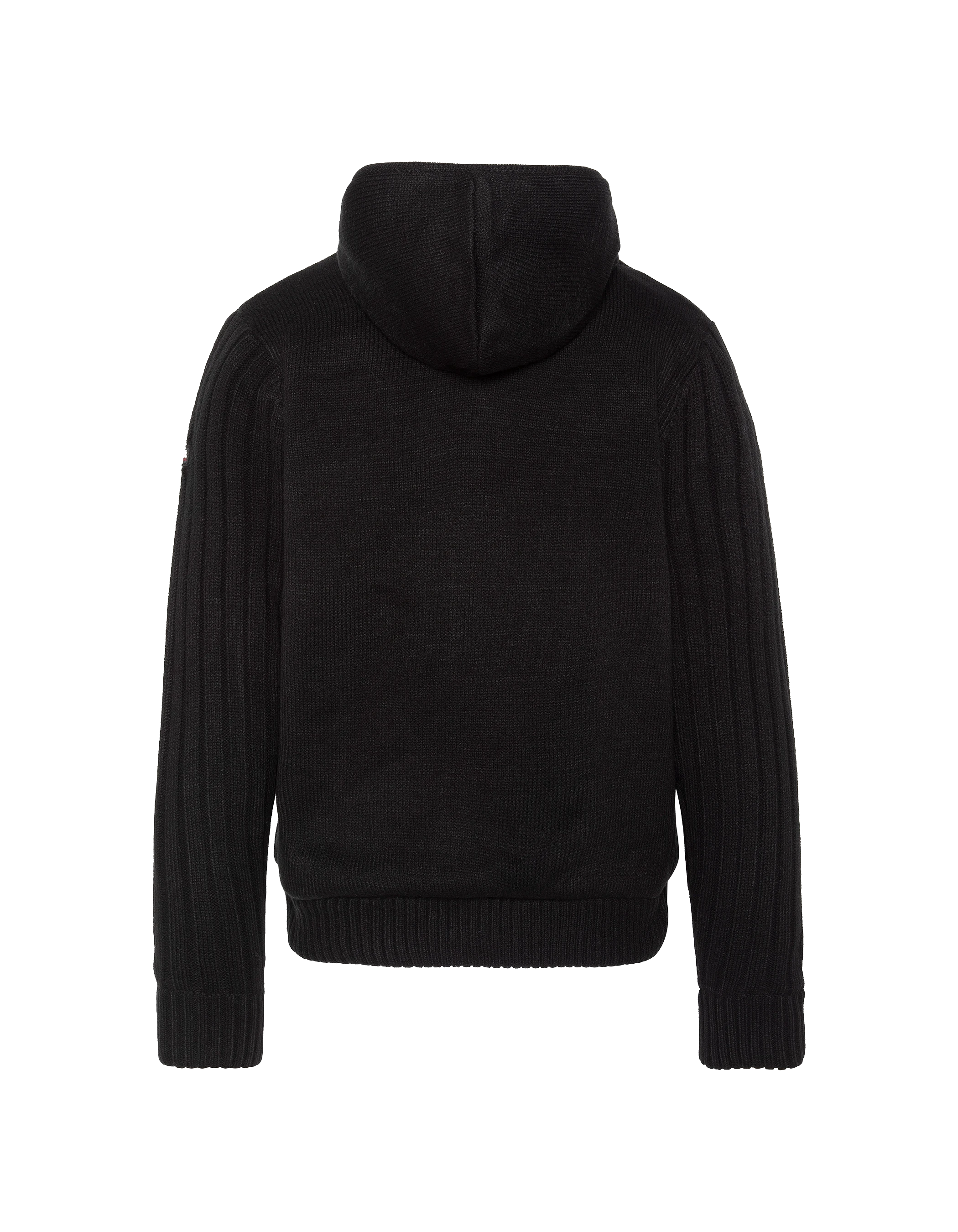 Giubbotto con cappuccio nero foderato di sherpa-2