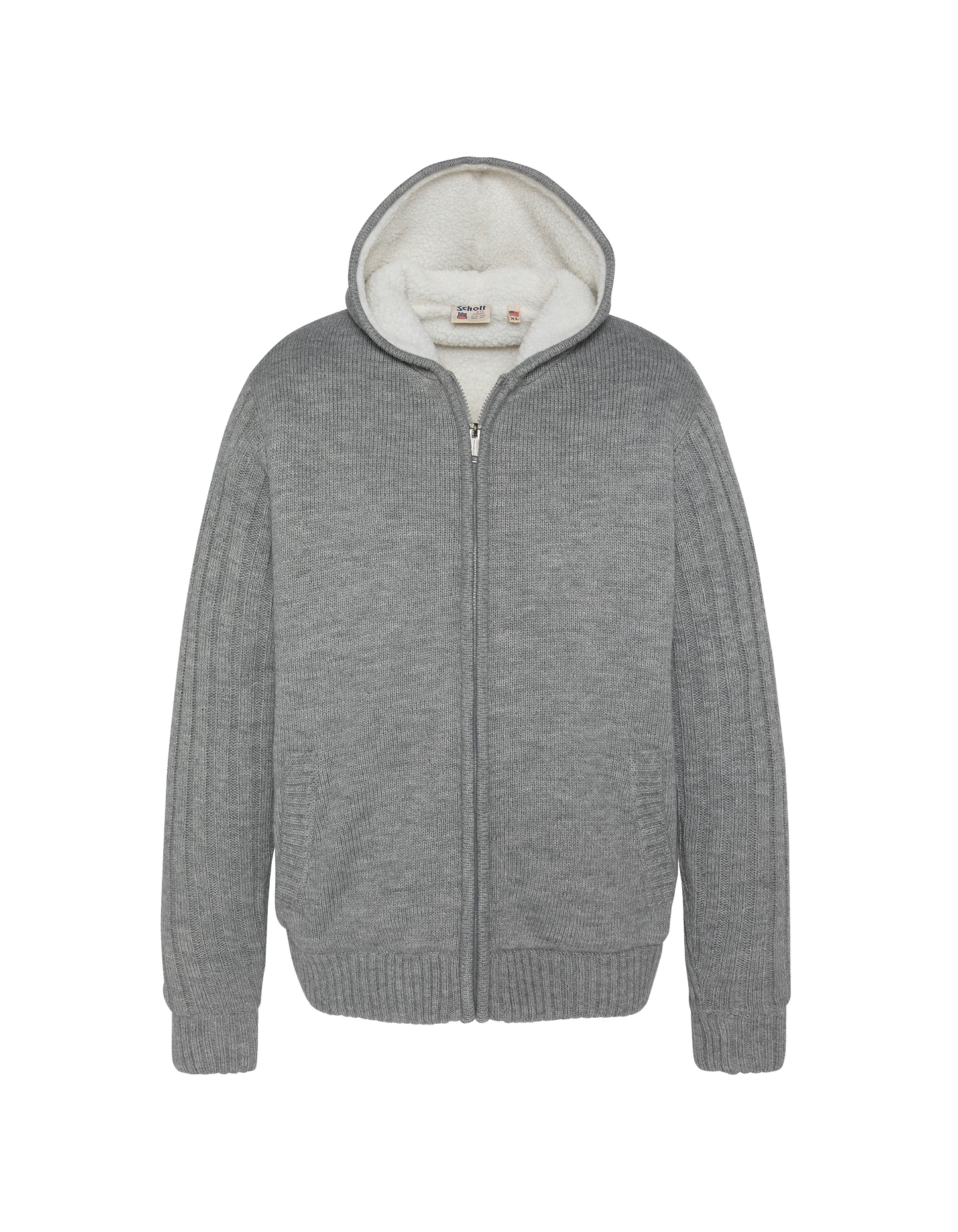 Sherpa lined hooded gray vest