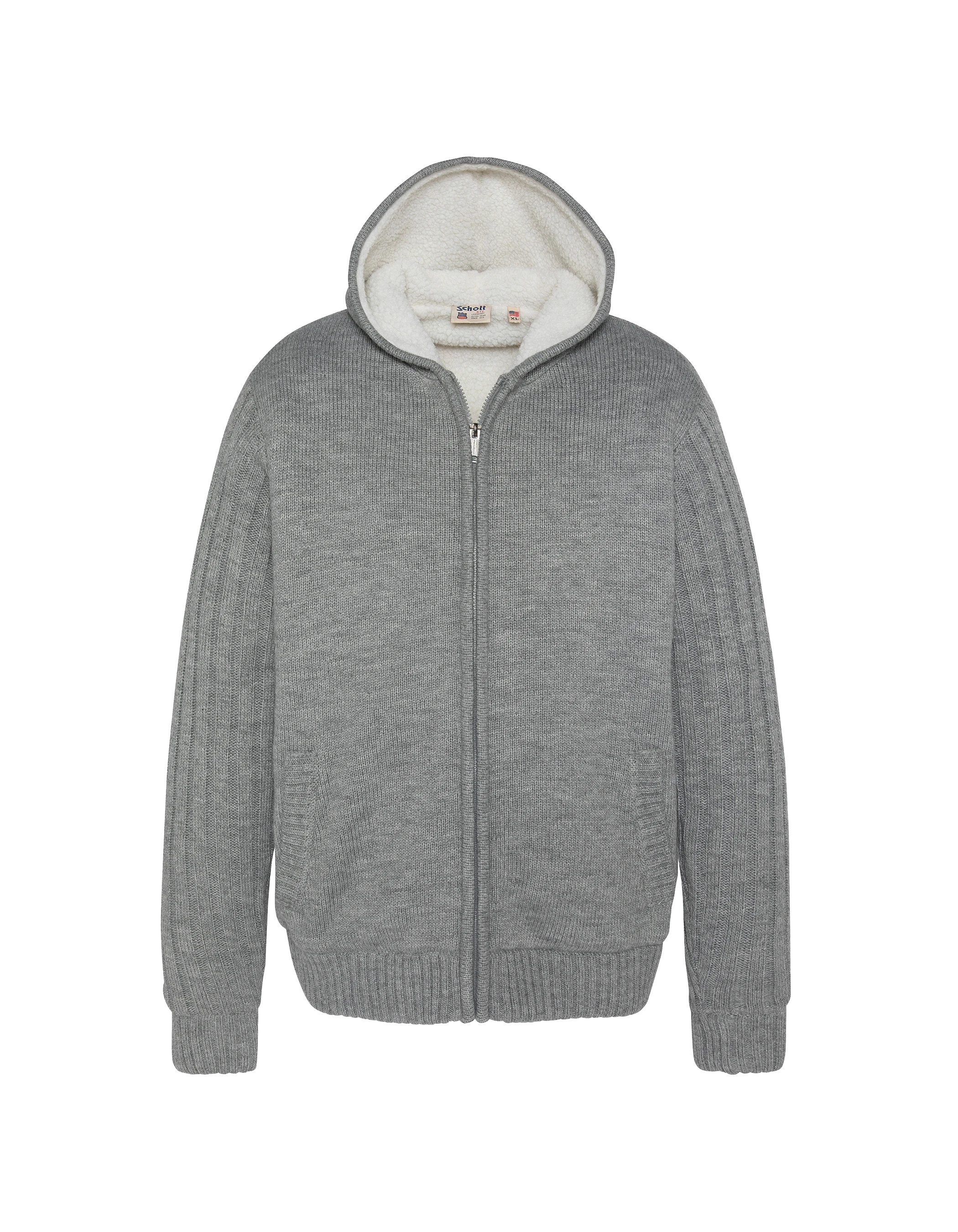 Sherpa lined hooded gray vest-2