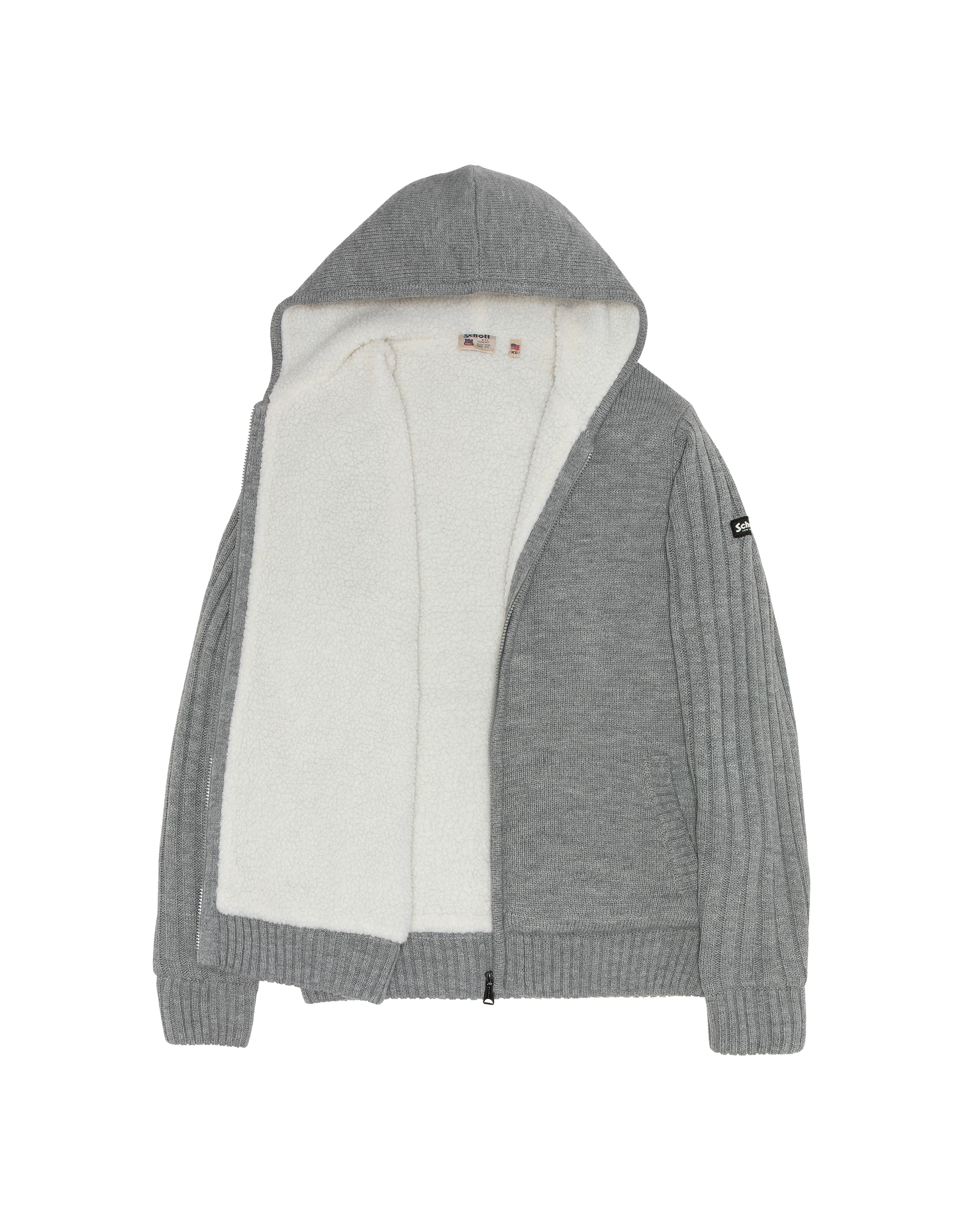 Sherpa lined hooded gray vest