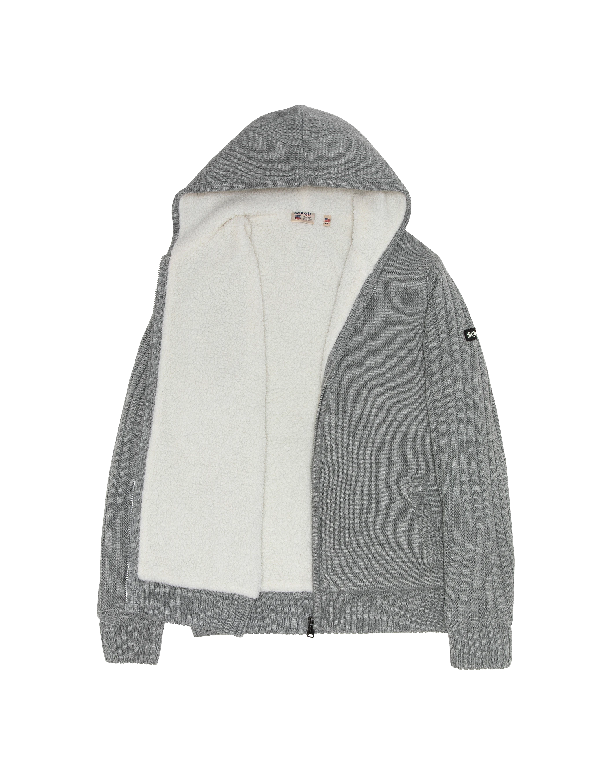 Sherpa lined hooded gray vest-5