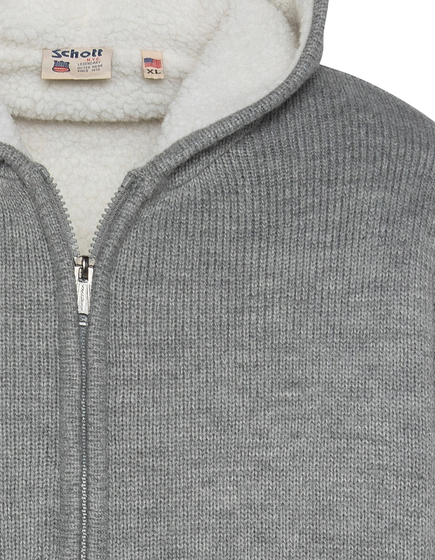 Sherpa lined hooded gray vest