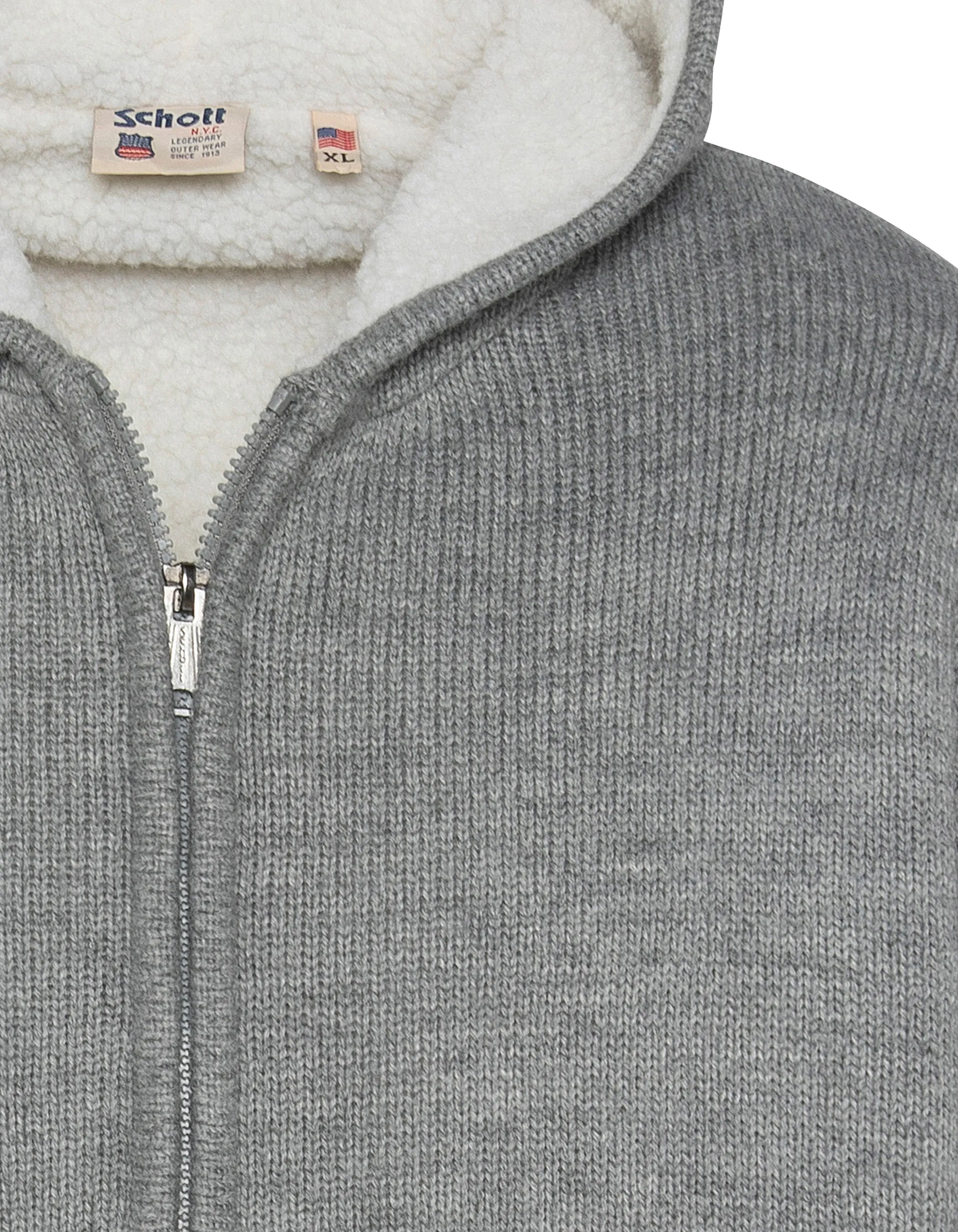 Sherpa lined hooded gray vest-7