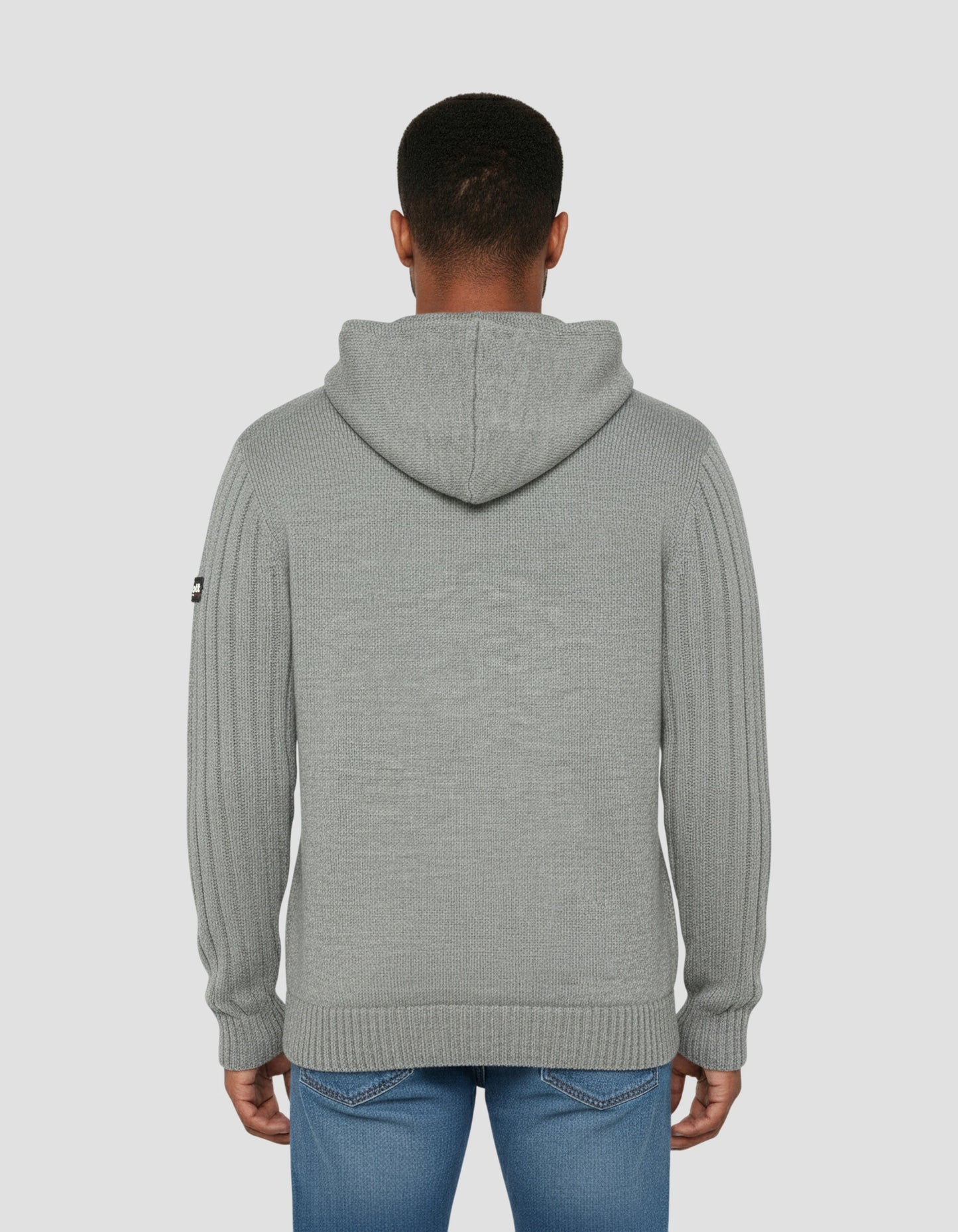 Sherpa lined hooded gray vest