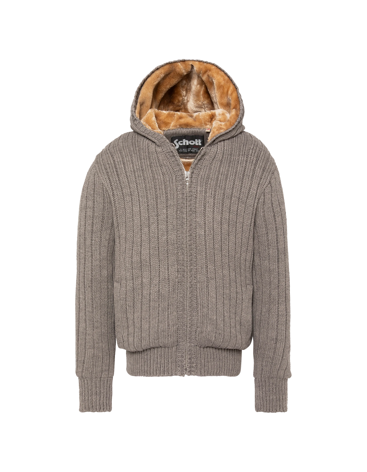 Gilet côtelé à capuche gris chiné doublé sherpa-1