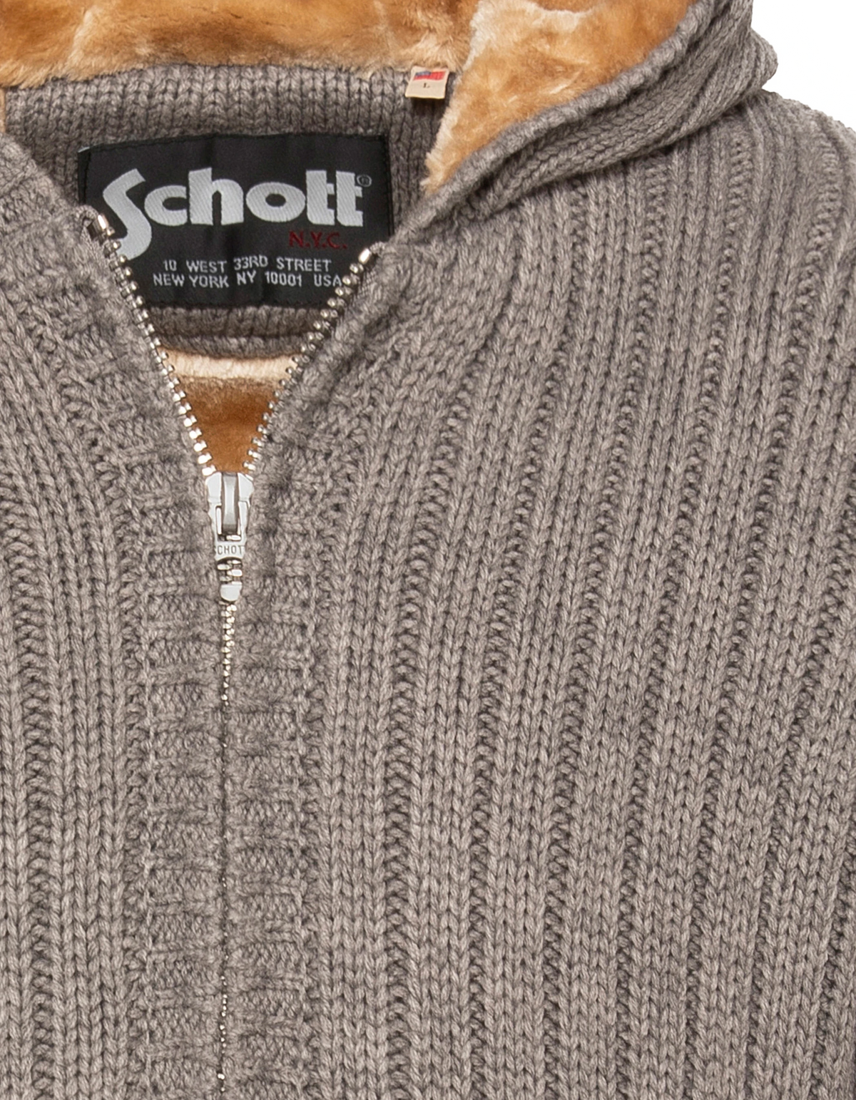 Gilet côtelé à capuche gris chiné doublé sherpa-4